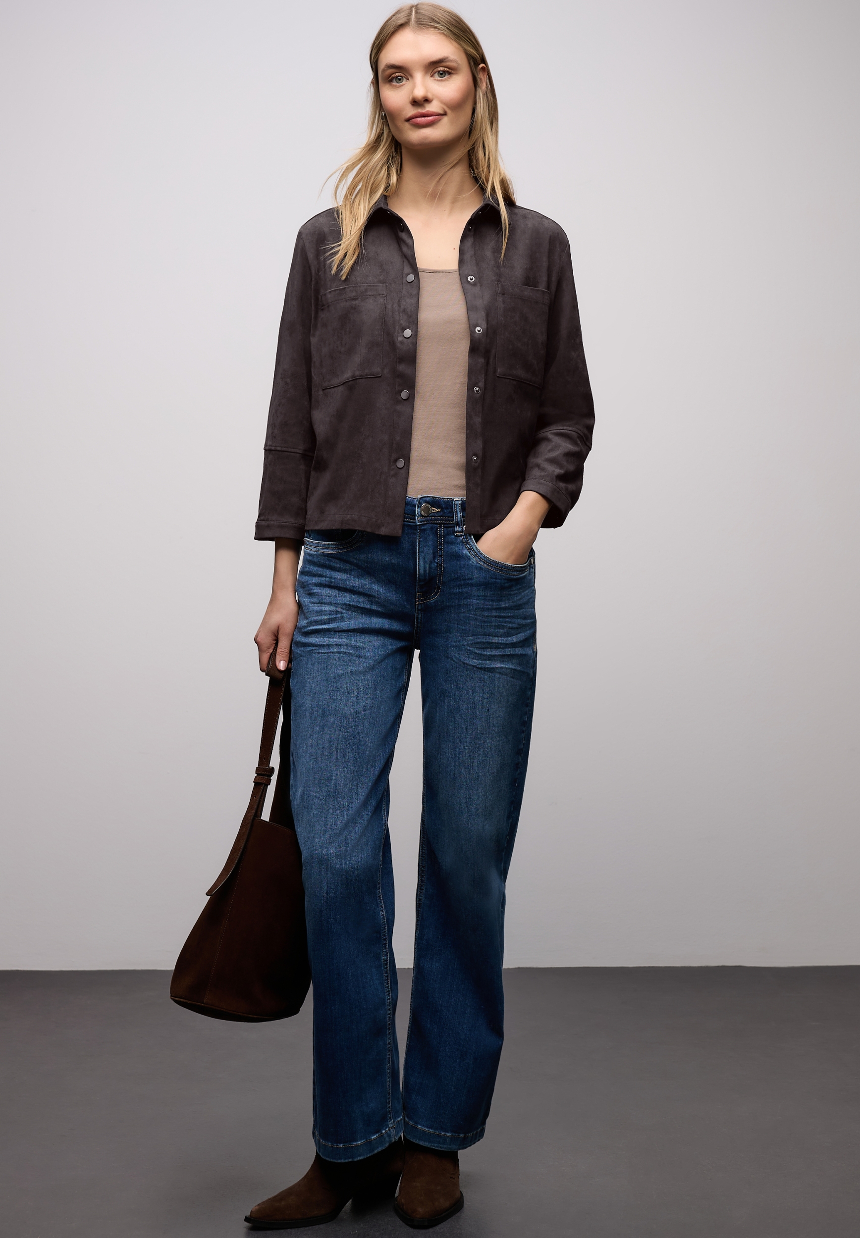 Velours shirtcollar blouse w p #5