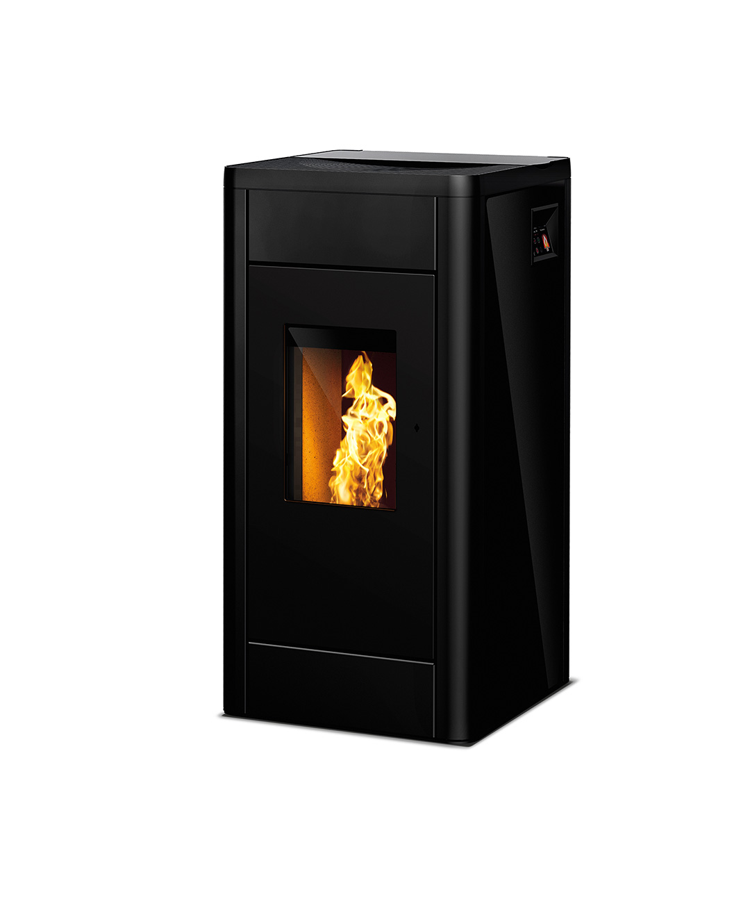 RIKA-Pelletofen FILO RAO, Glas schwarz, Korpus schwarz