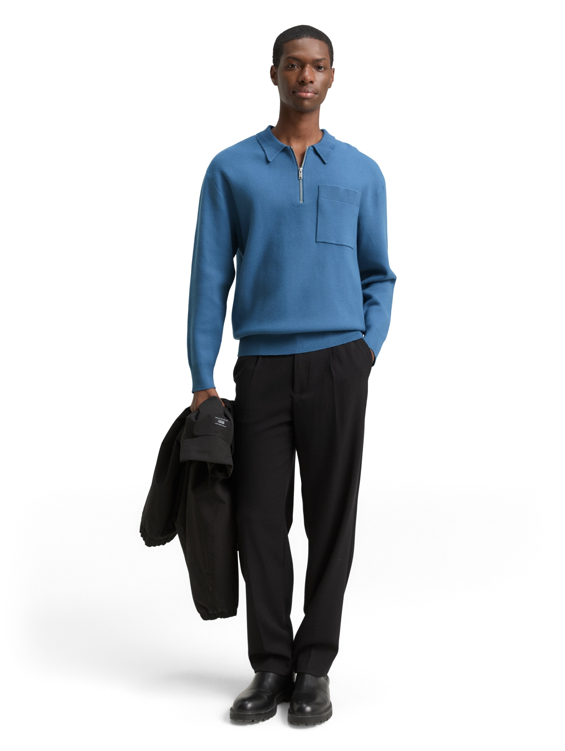 relaxed knitted zip polo #3