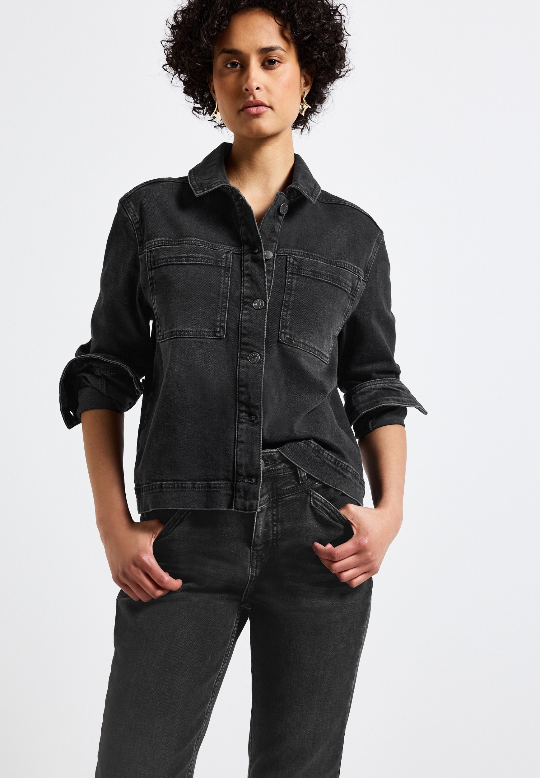 Style Denim-Jacket.black washe #3