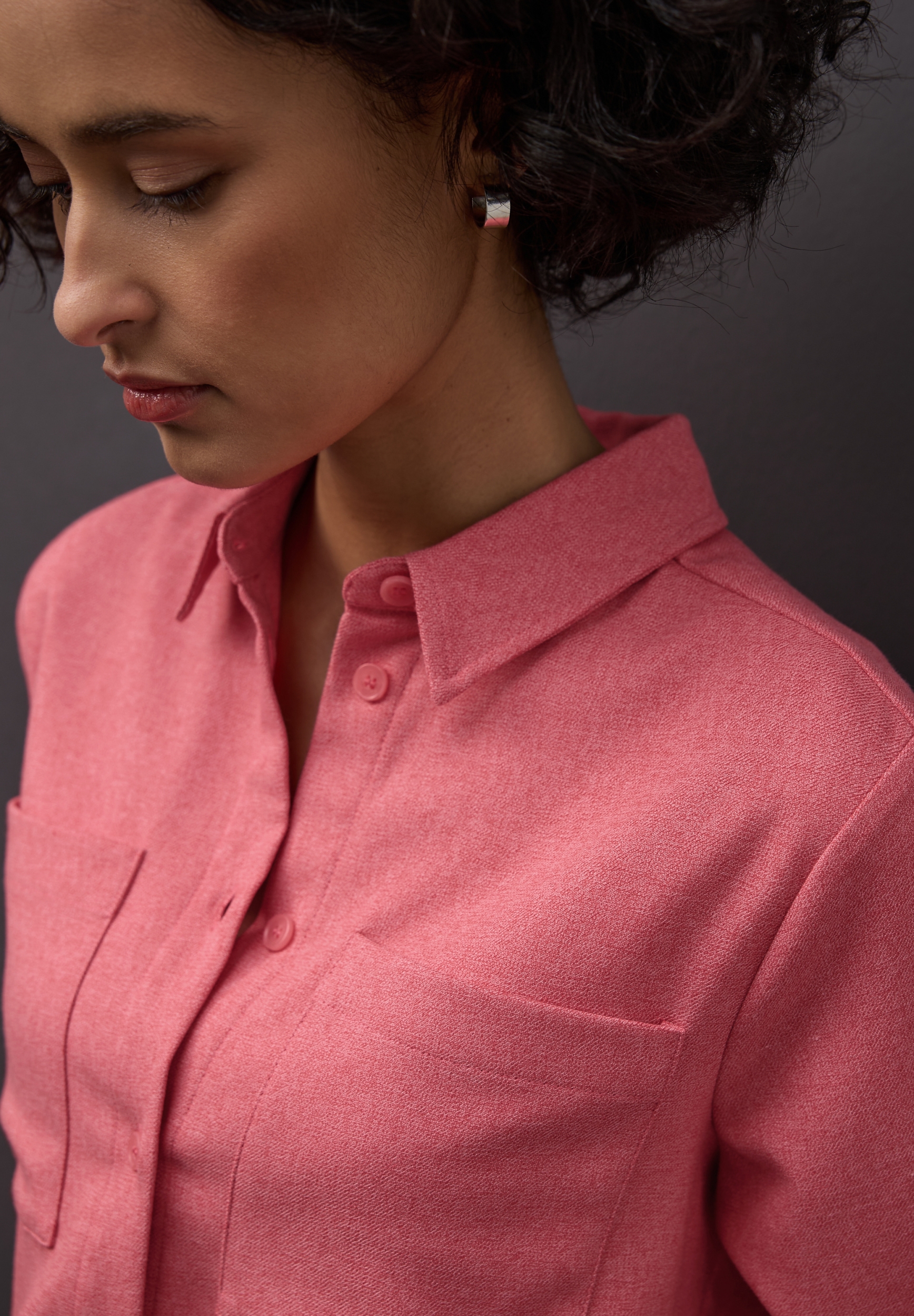 Melange shirtcollar blouse w p #3