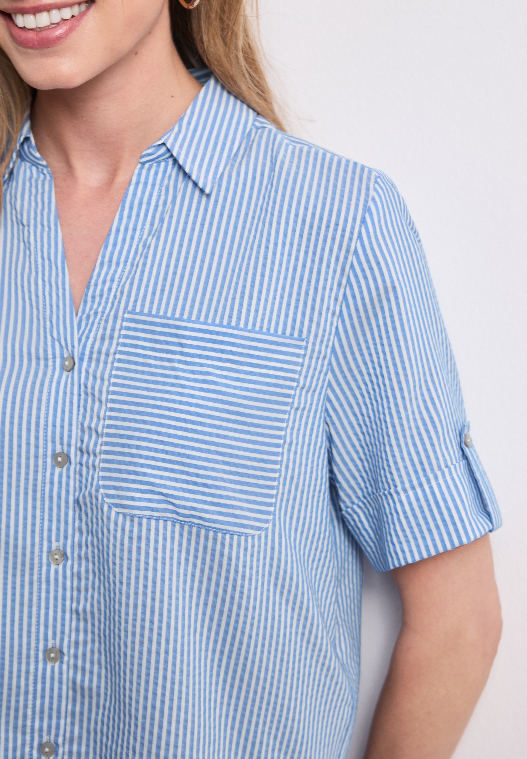 Striped buttoned shirtcollar b #3