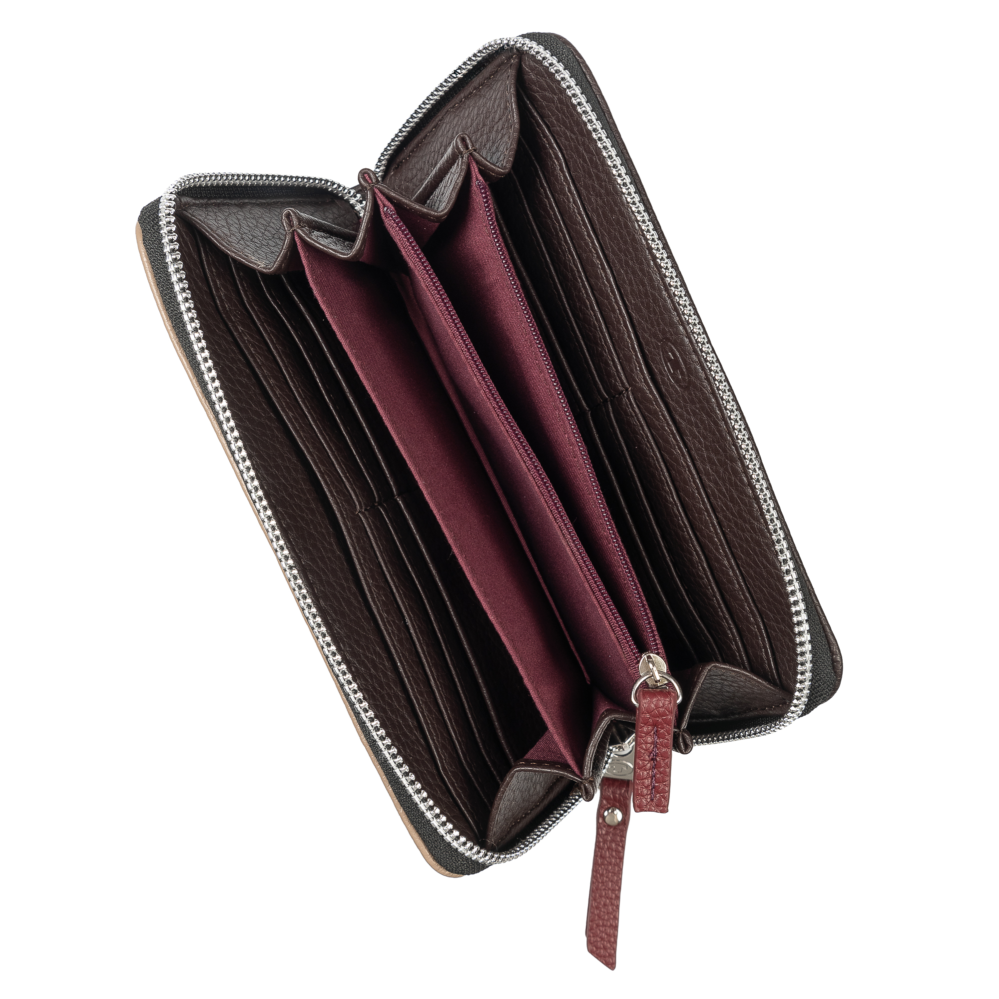 Ellen, Long zip wallet, dark brown #3