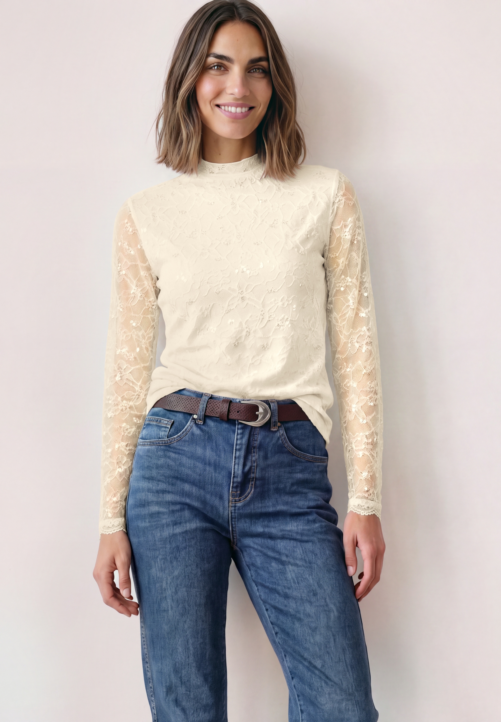 LTD QR lace turtle neck shirt #5