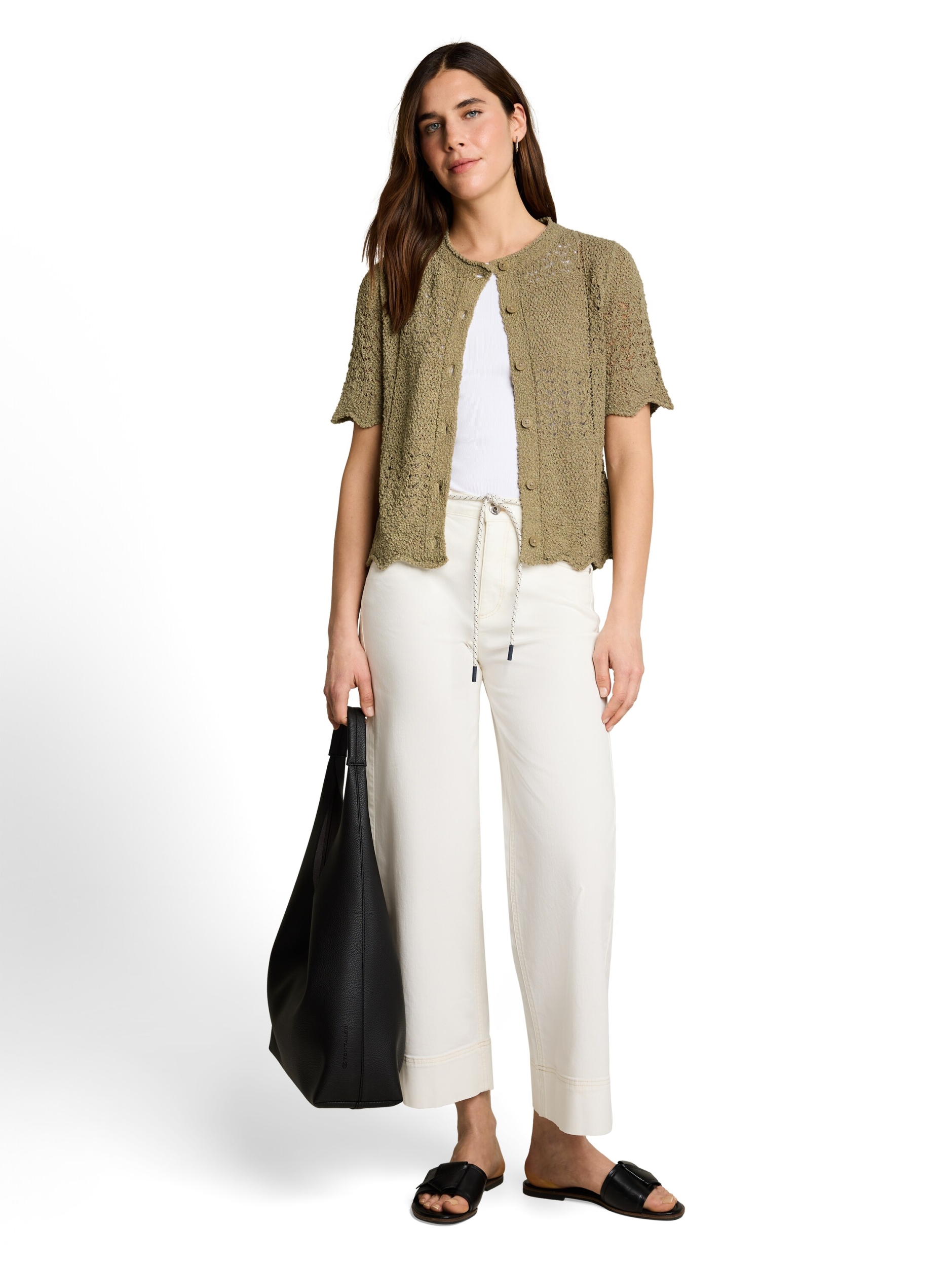 Knit structure mix cardigan #3
