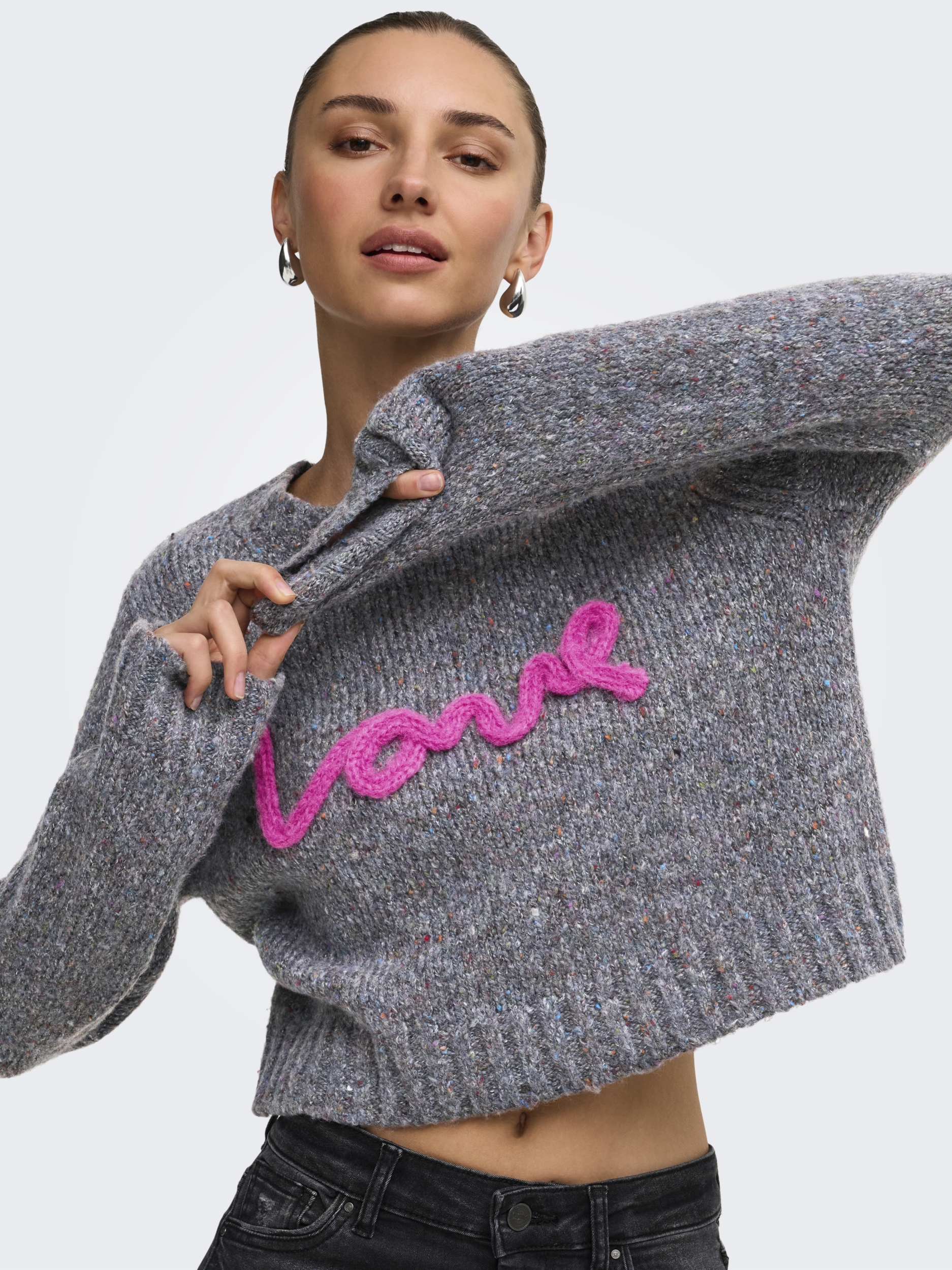 ONLSMILLA LS TEXT DETAIL O-NECK CCKNT #7