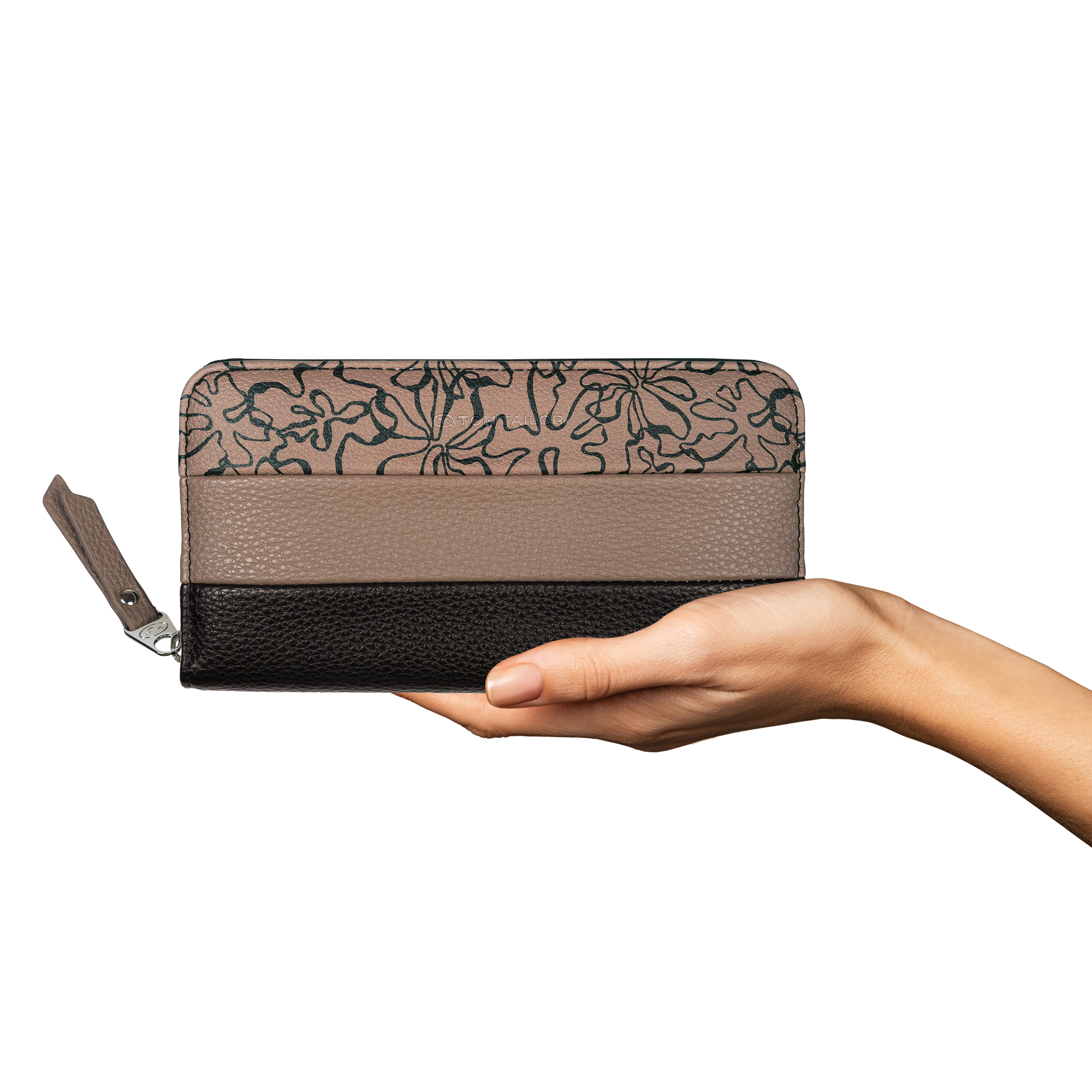 Ellen, Long zip wallet, flower black #4