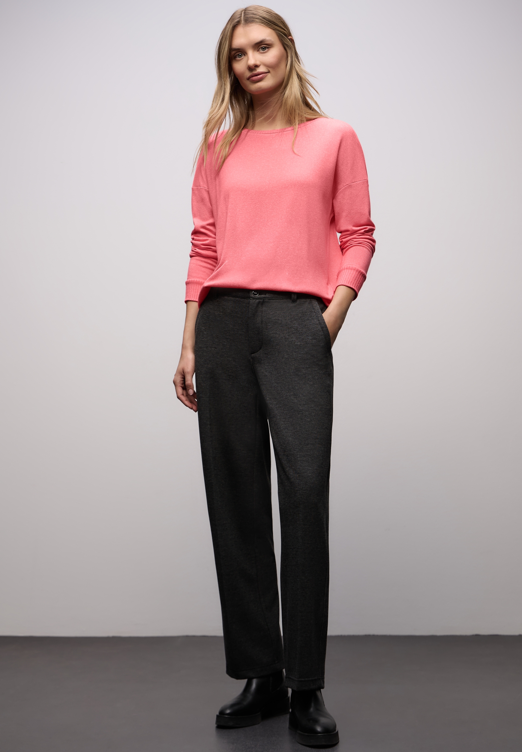 melange shirt w.rib details #5