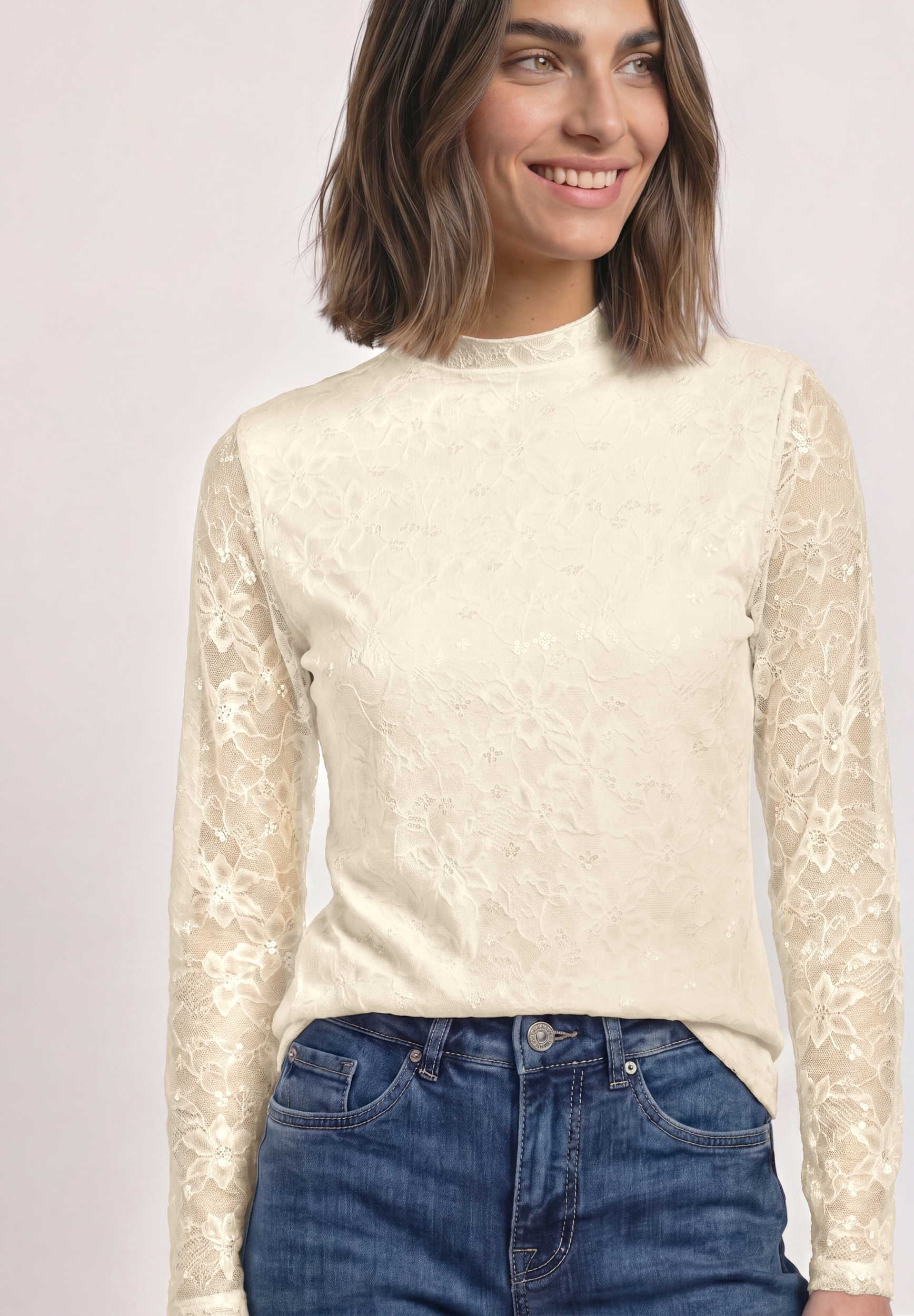 LTD QR lace turtle neck shirt #6