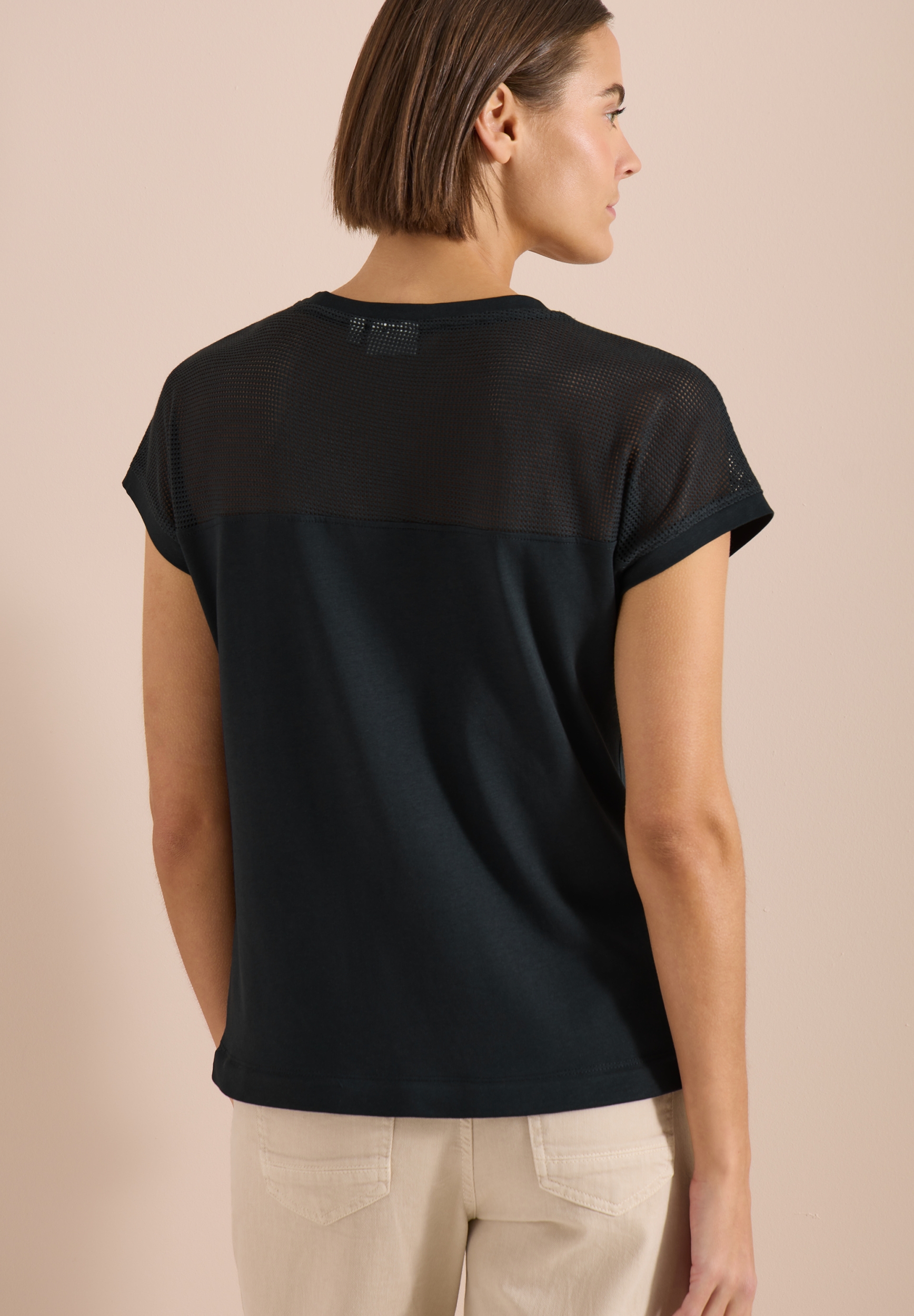 TOS Solid Mesh Insert T-Shirt #4