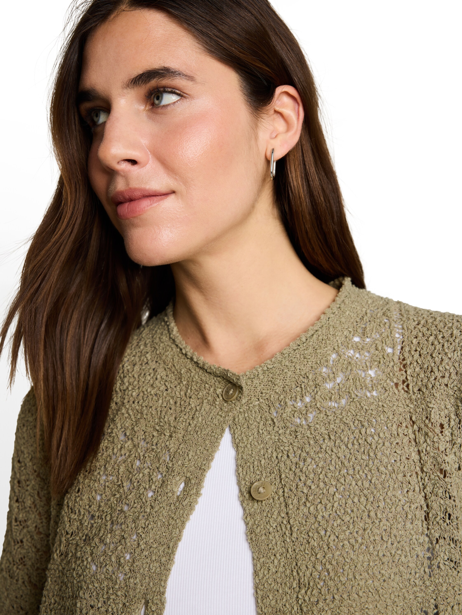 Knit structure mix cardigan #6