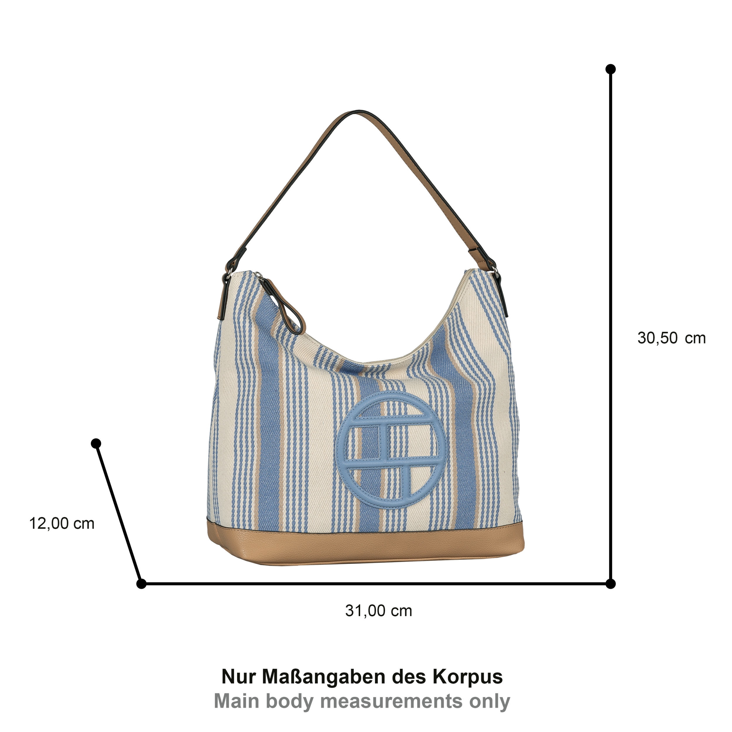 Gilda, Hobo Bag M, stripes blue #5
