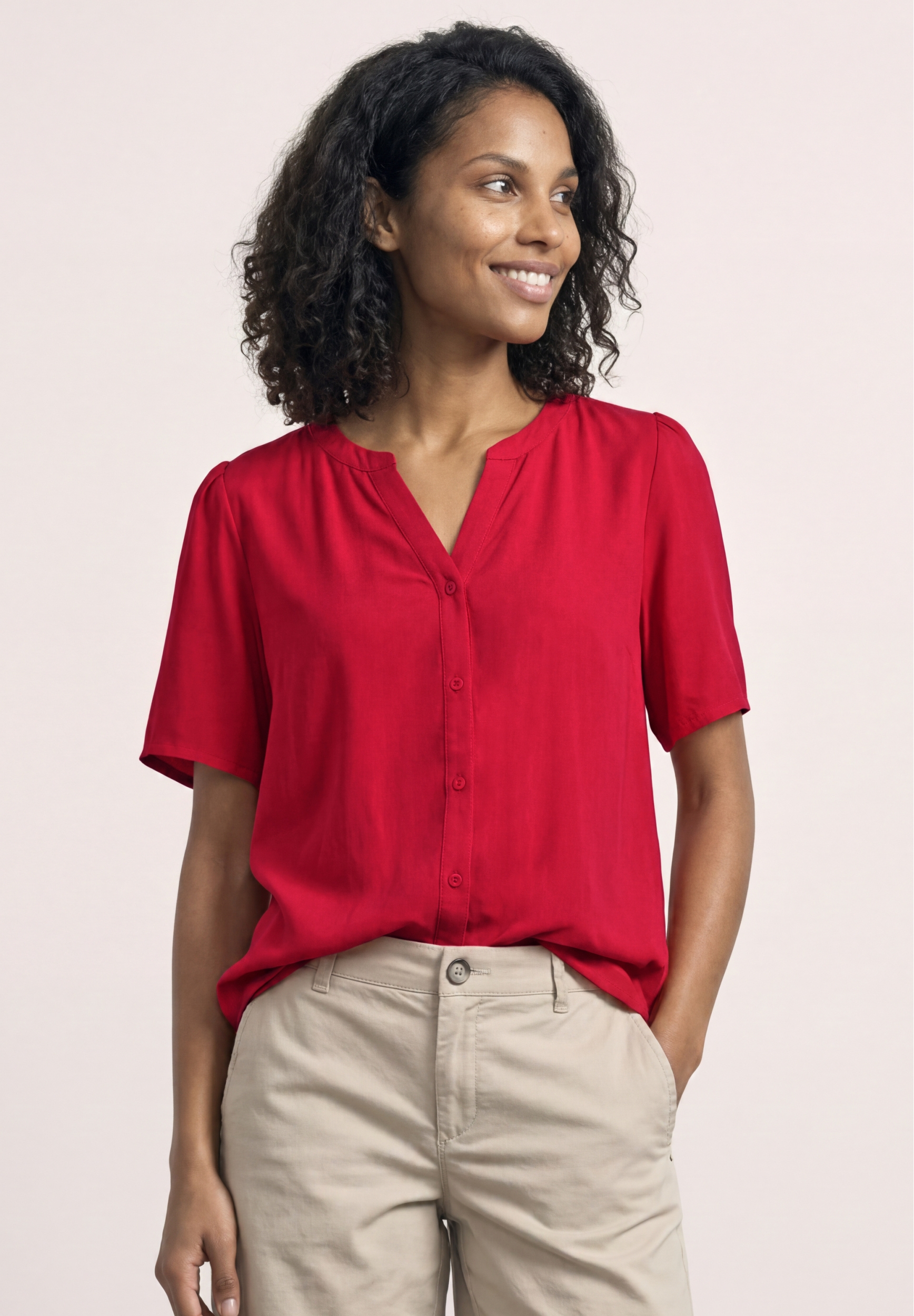 Buttoned splitneck blouse UNI #6
