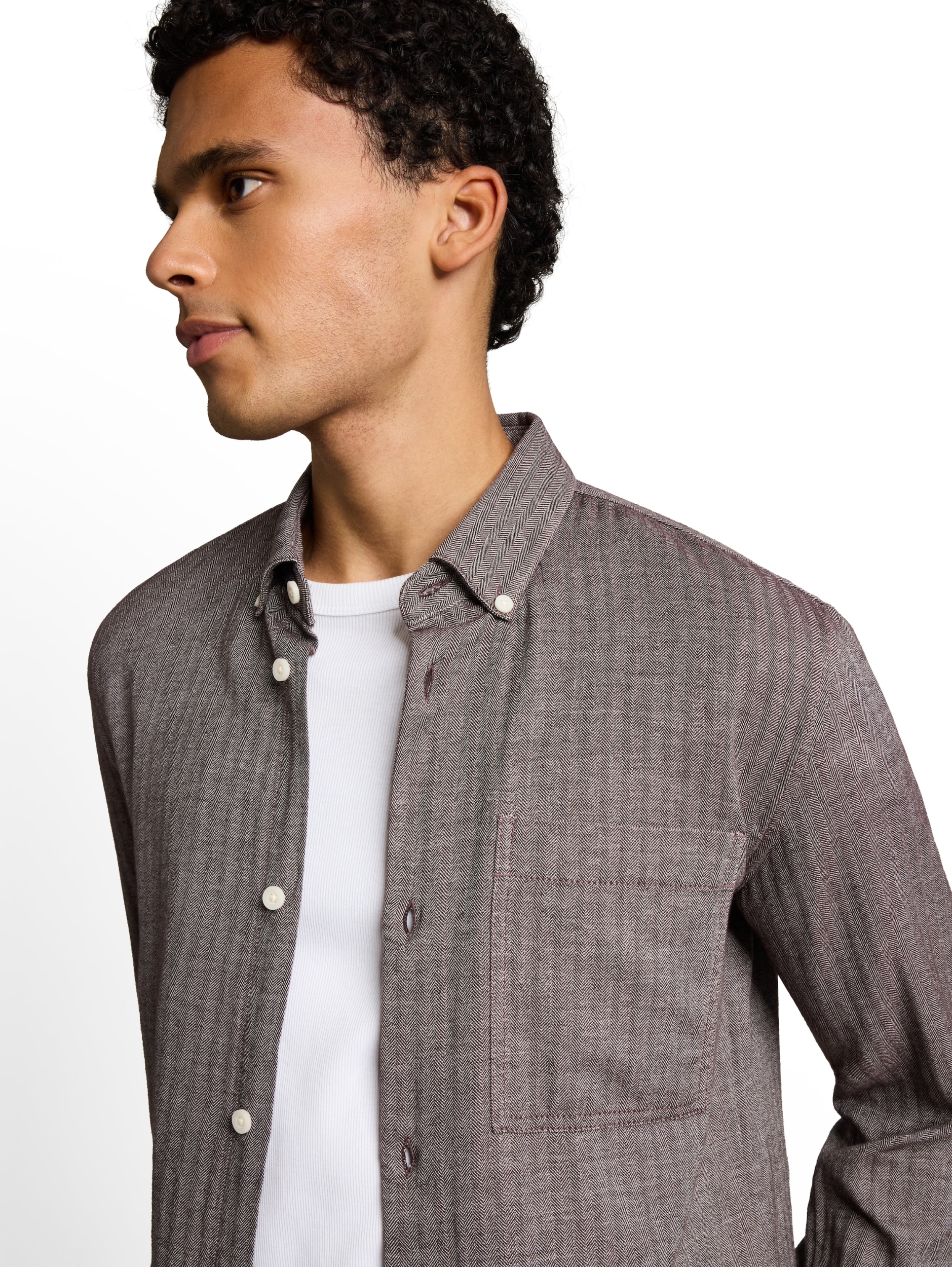 herringbone structured shirt #5
