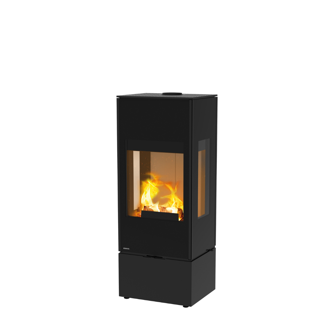 Kaminofen RIKA CONNECT WOOD 3 S, Stahl schwarz, Korpus schwarz, Deckel, RAO #1