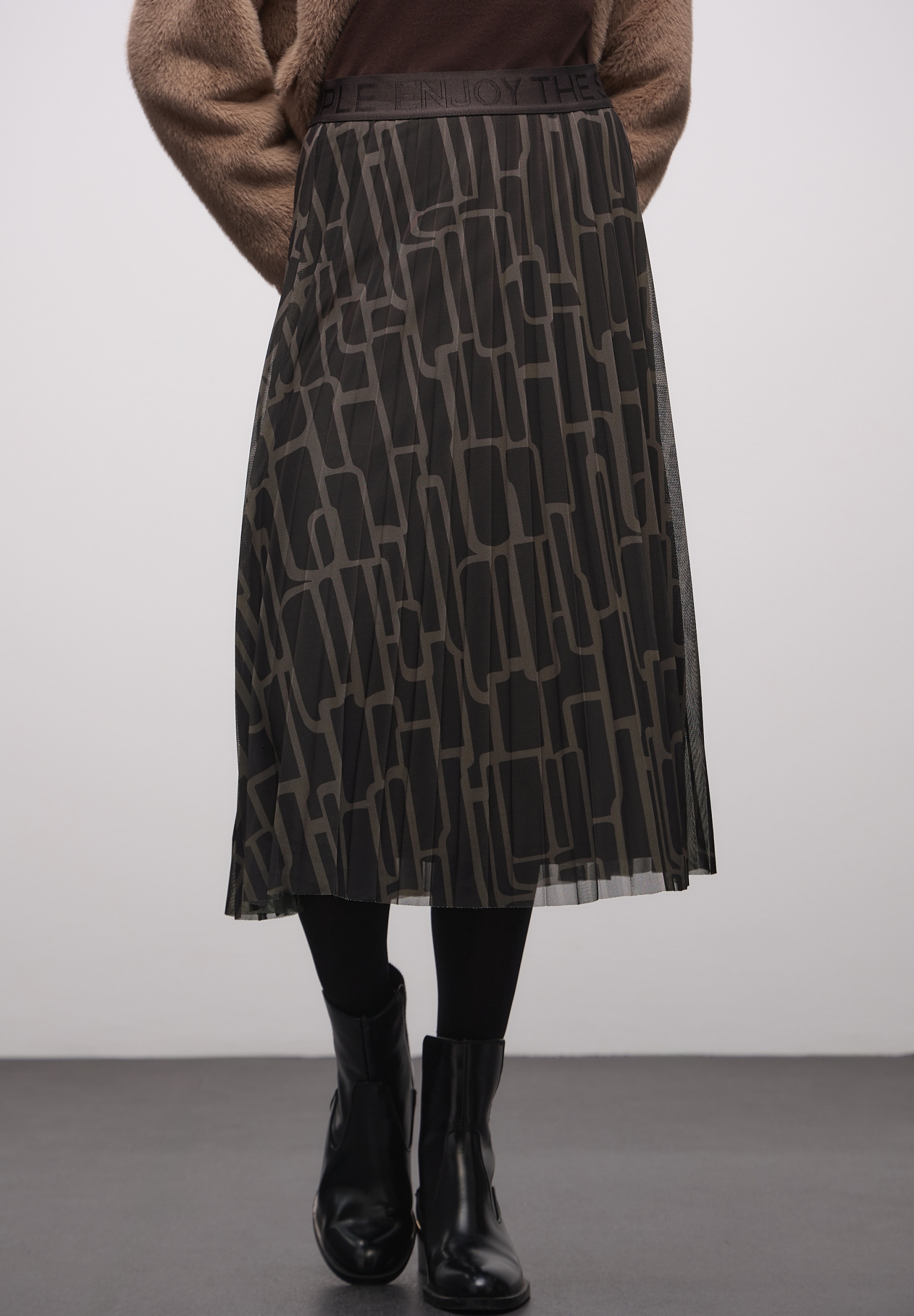 Mesh Plissée Skirt_print #5