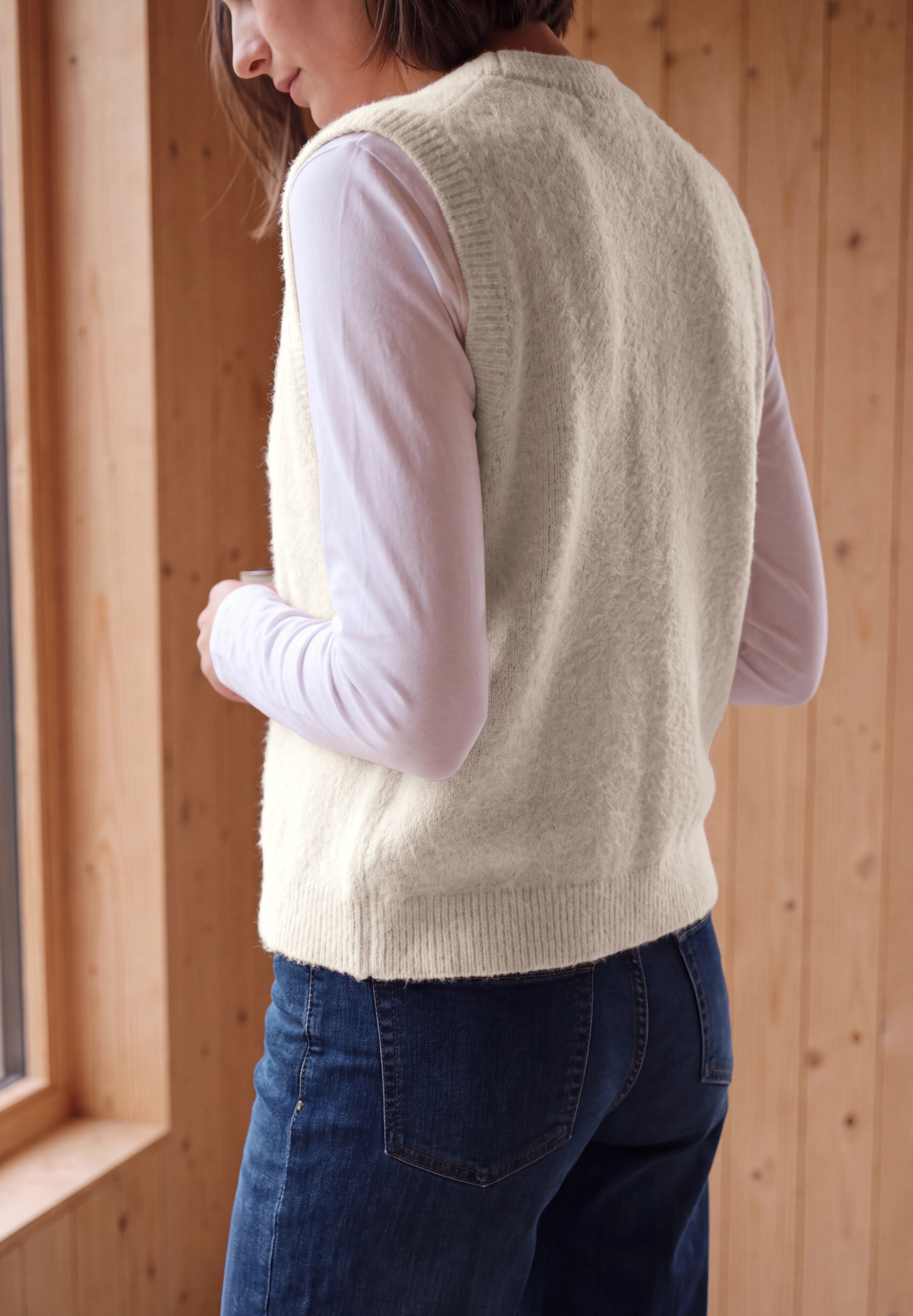 TOS open feather yarn vest #5