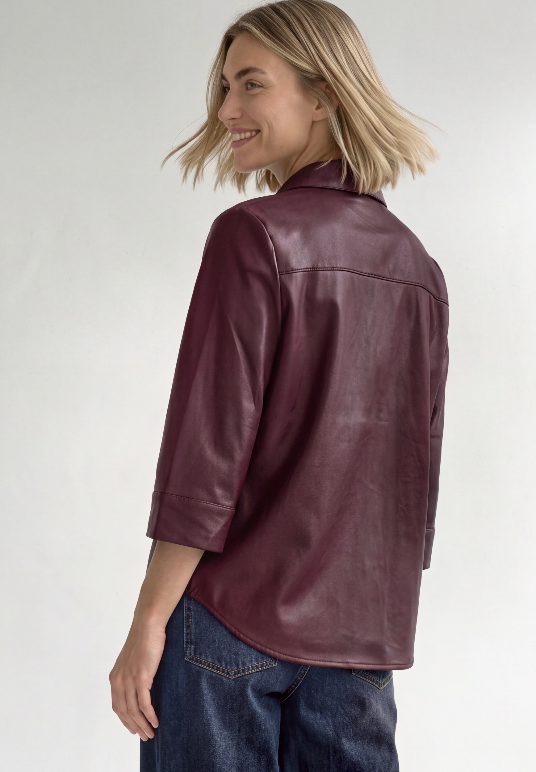 PU shirtcollar blouse w pocket #4