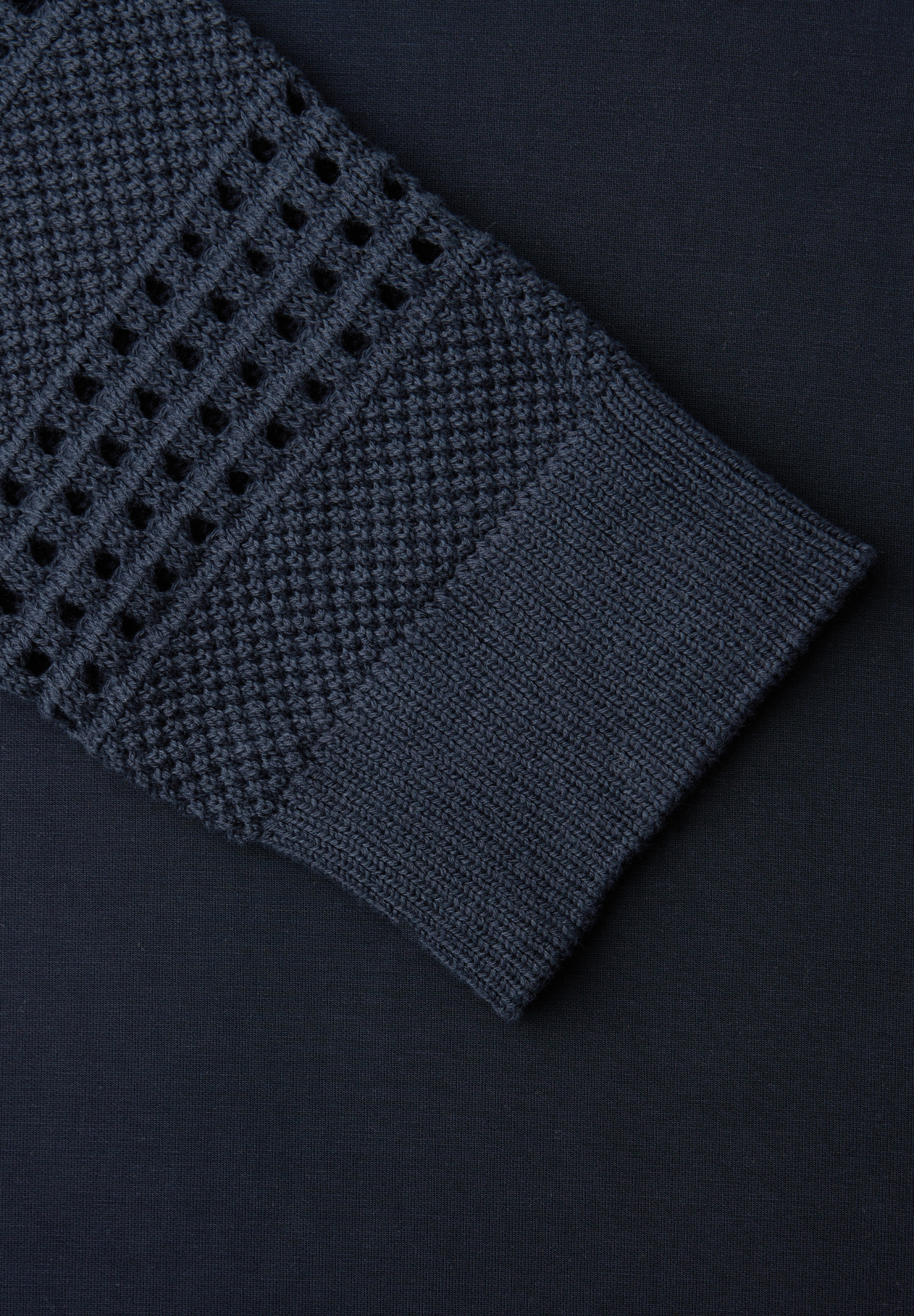 silk look shirt w.knit sleeves #2