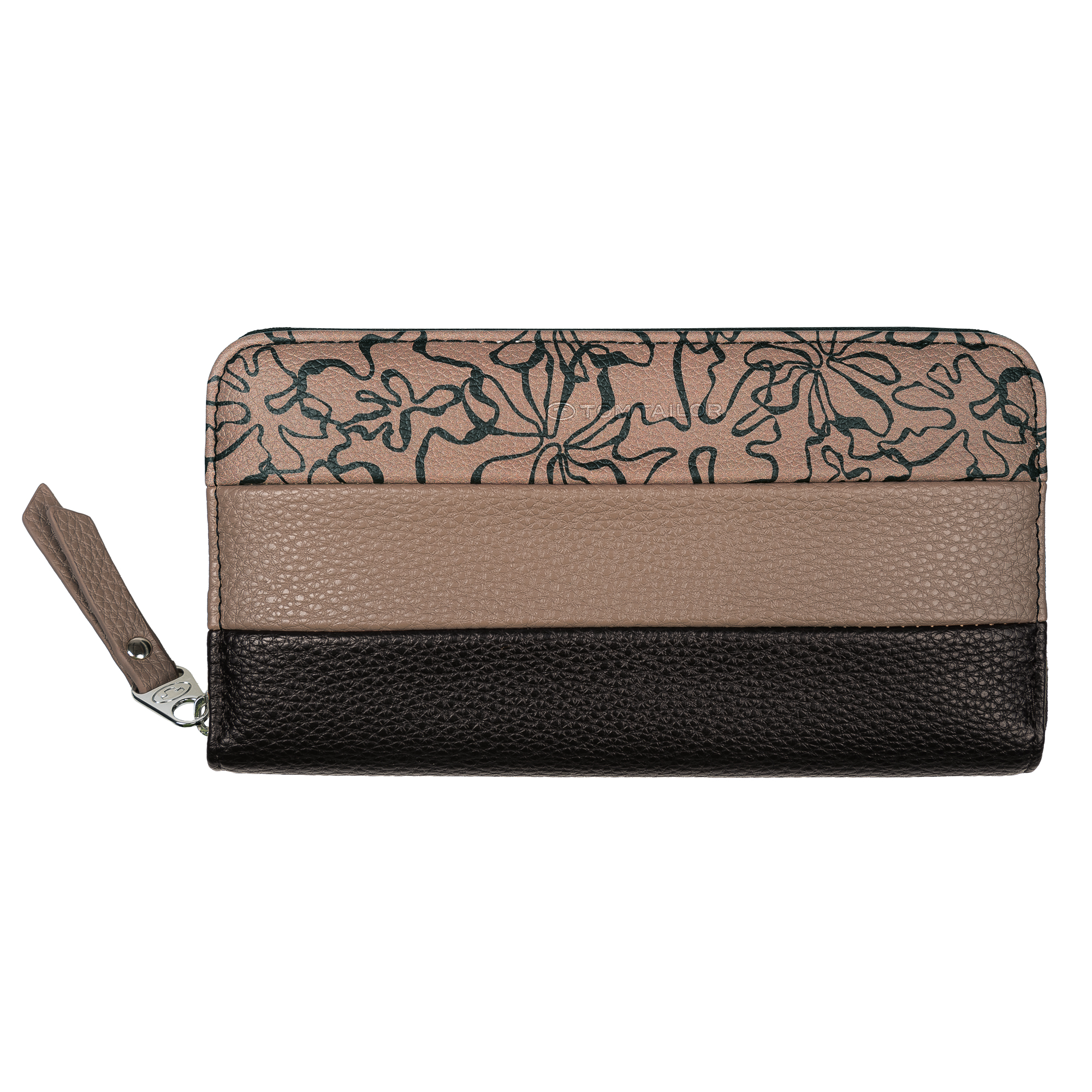Ellen, Long zip wallet, flower black #1