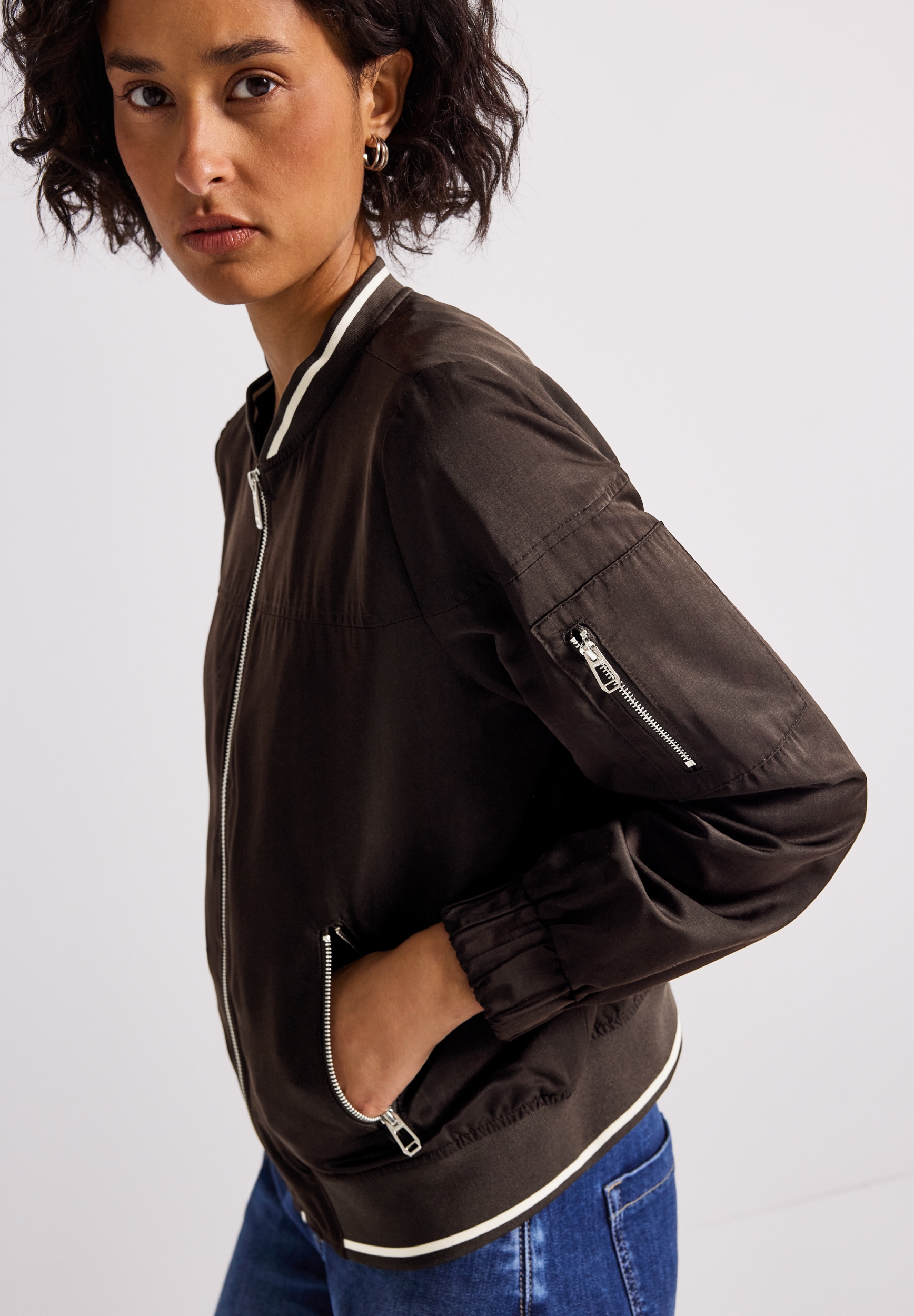 Satin Bomber Blouson Jkt w. Co #3