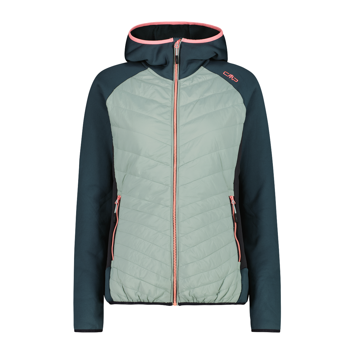 WOMAN JACKET HYBRID FIX HOOD #1