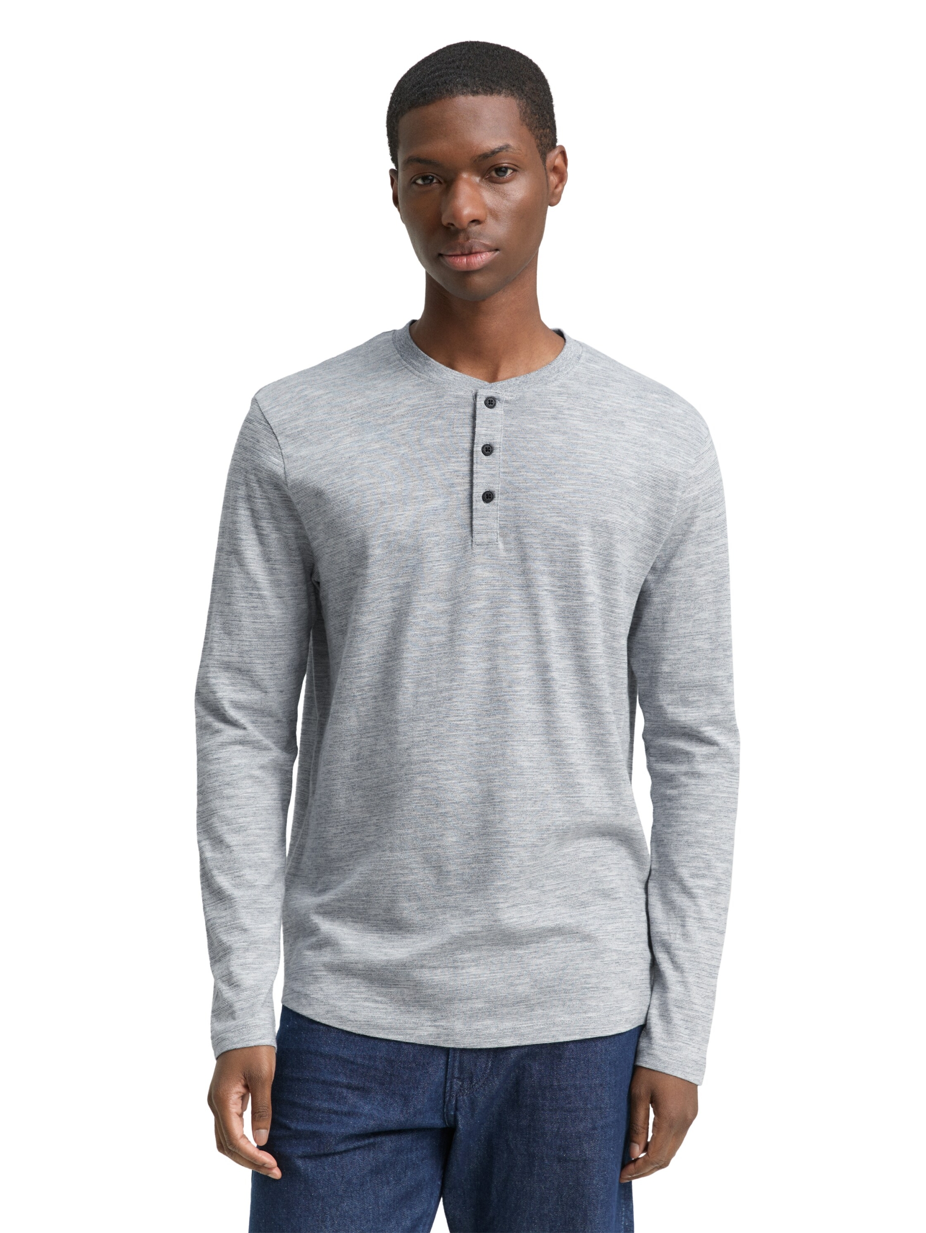 structured rounded hem henley #5