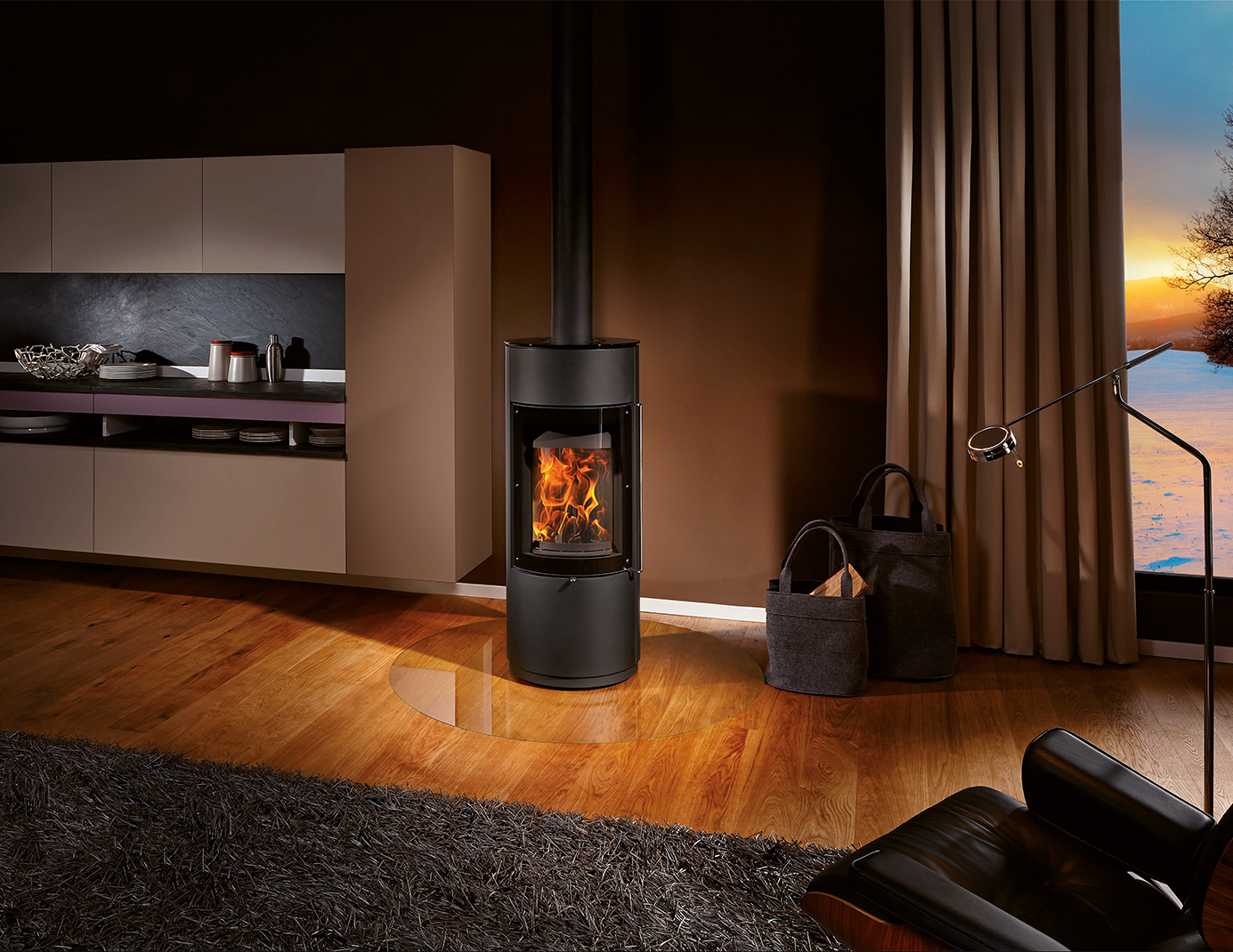 MAX BLANK Kaminofen NIMES Steel schwarz, Verkleid. anthrazit