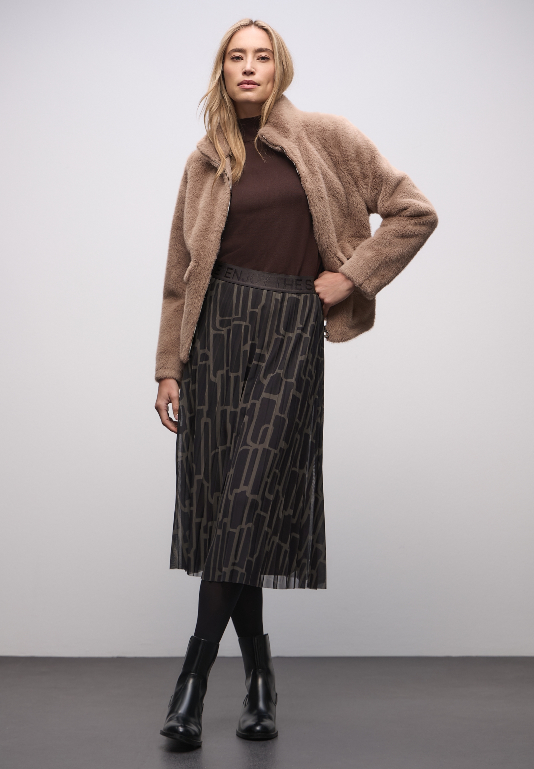 Mesh Plissée Skirt_print #3