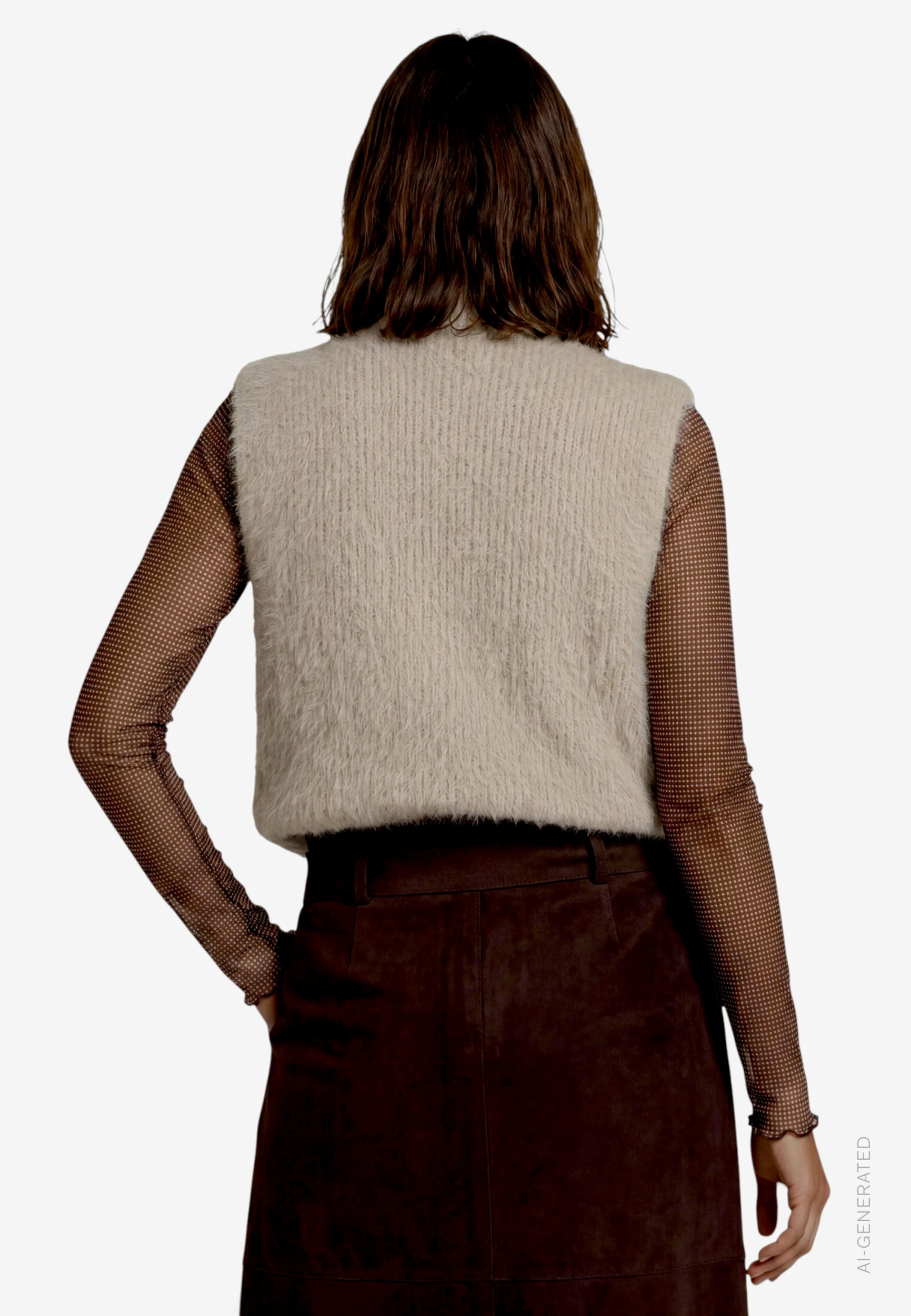 Strickjacke Kurz ohne Arm #3