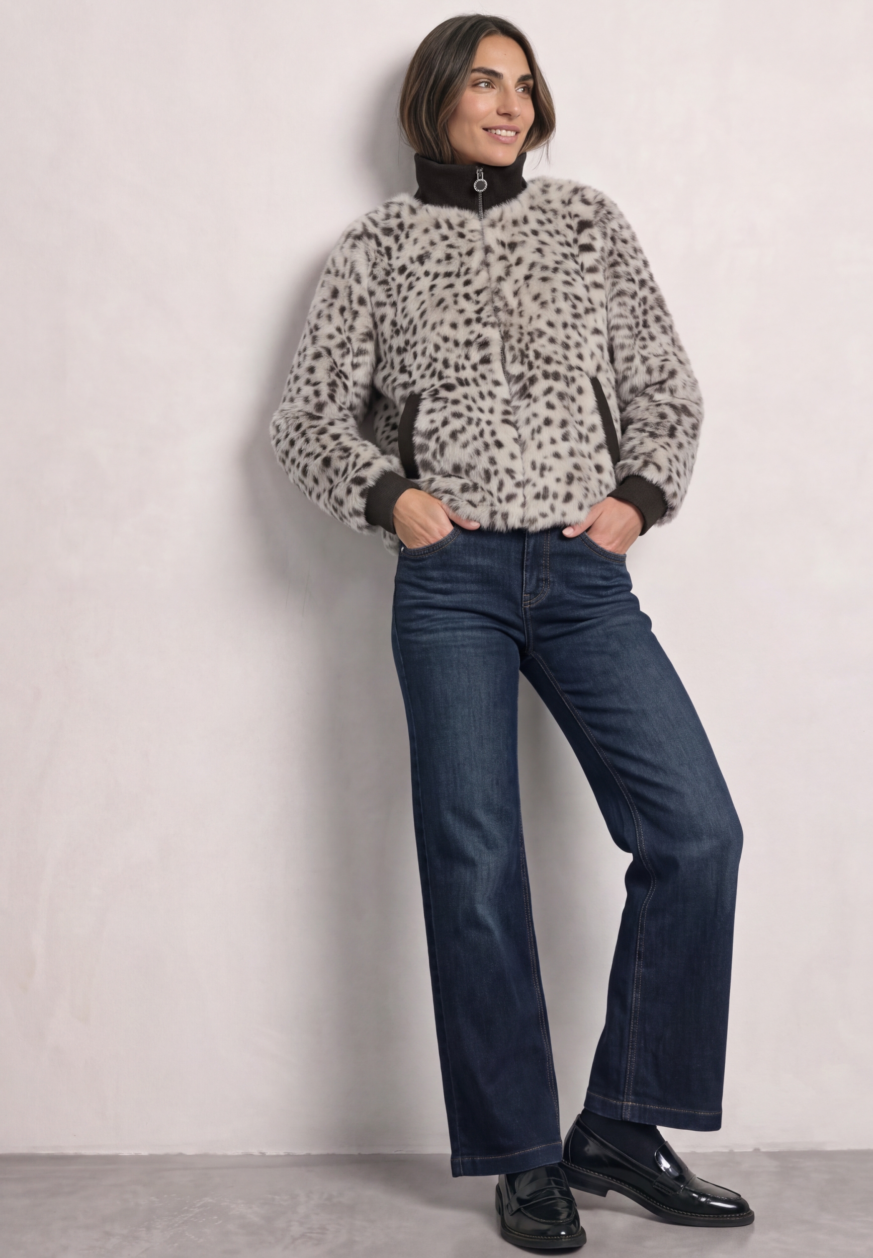 Fake Fur Jkt w. AOP #6