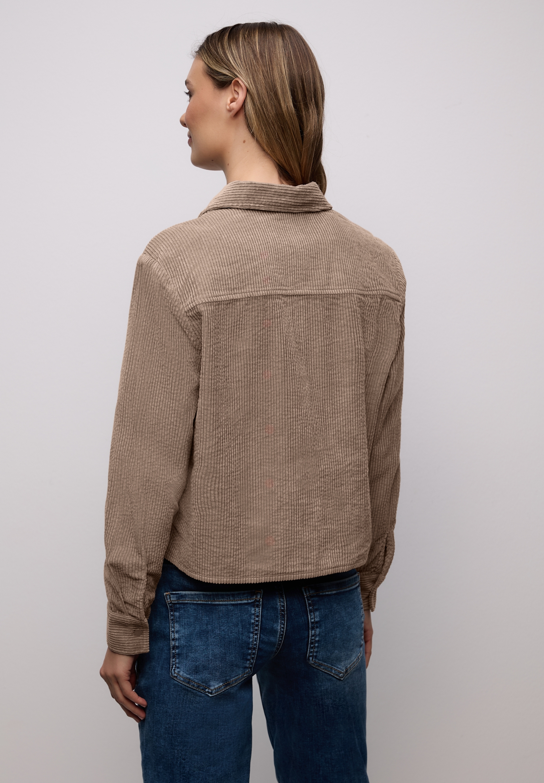 QR Corduroy shirtcollar blouse #4