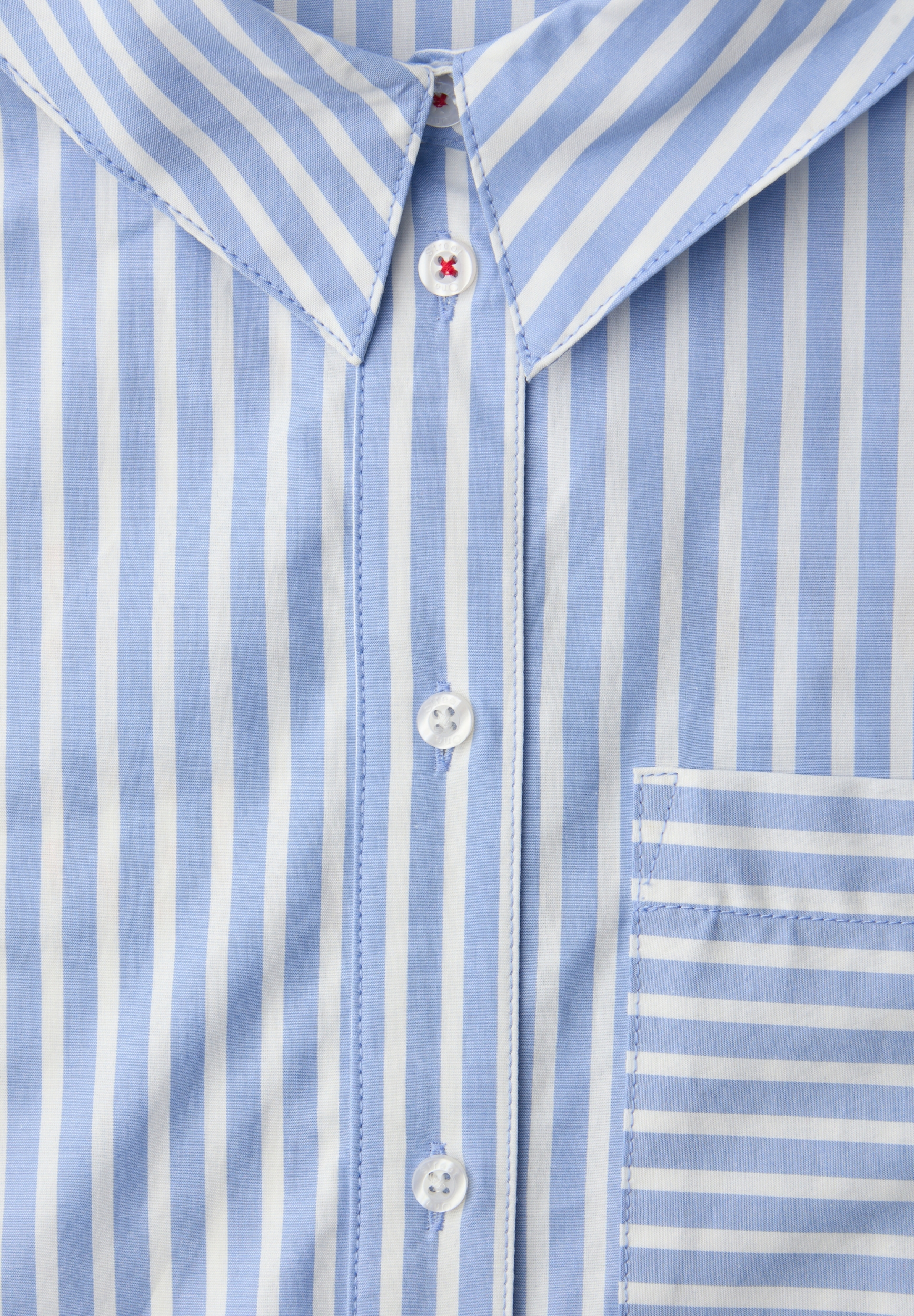 Striped shirtcollar blouse w b #2