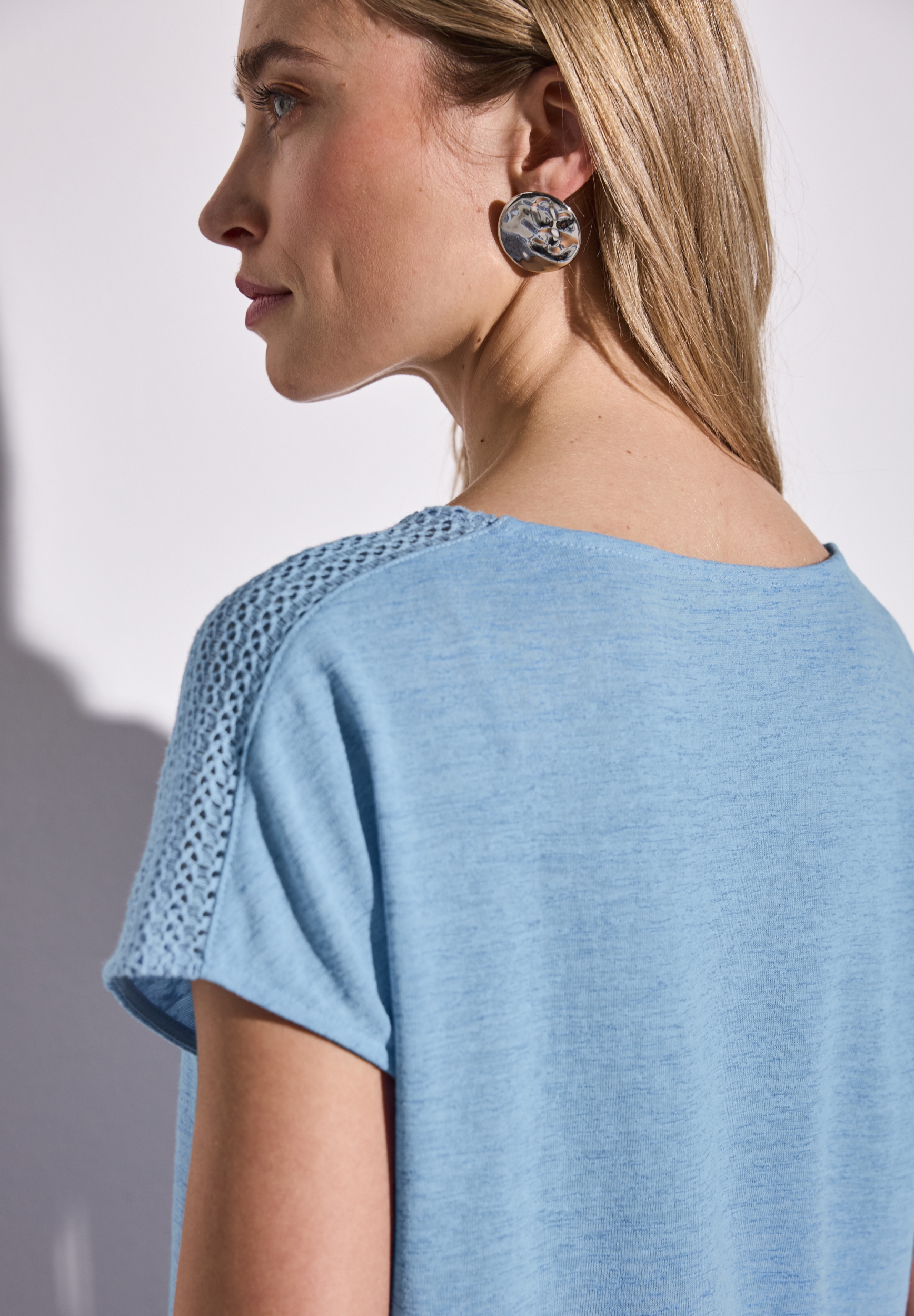 LTD QR linen look shirt w.lace #4