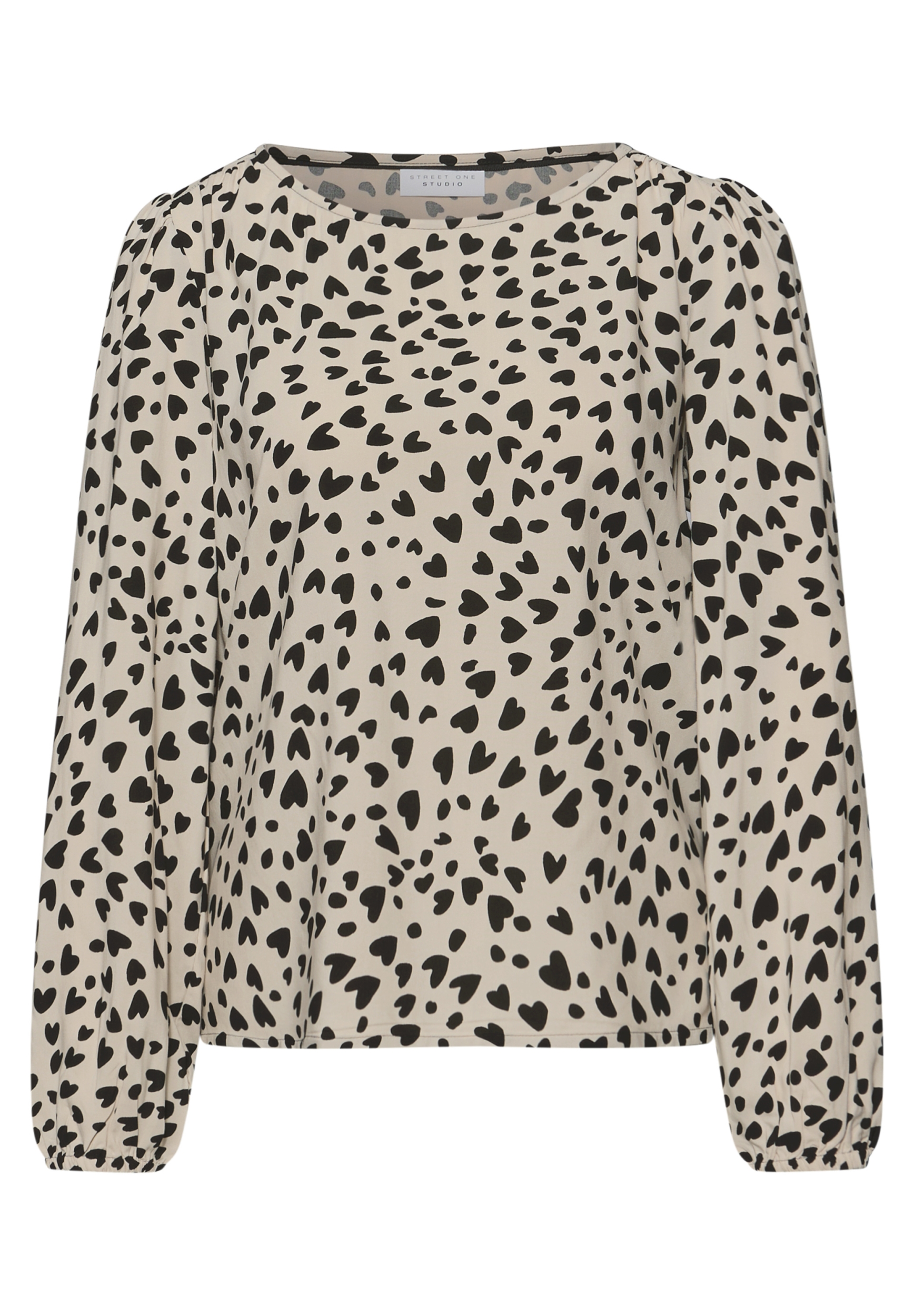 Roundneck blouse w puff sleeve #1