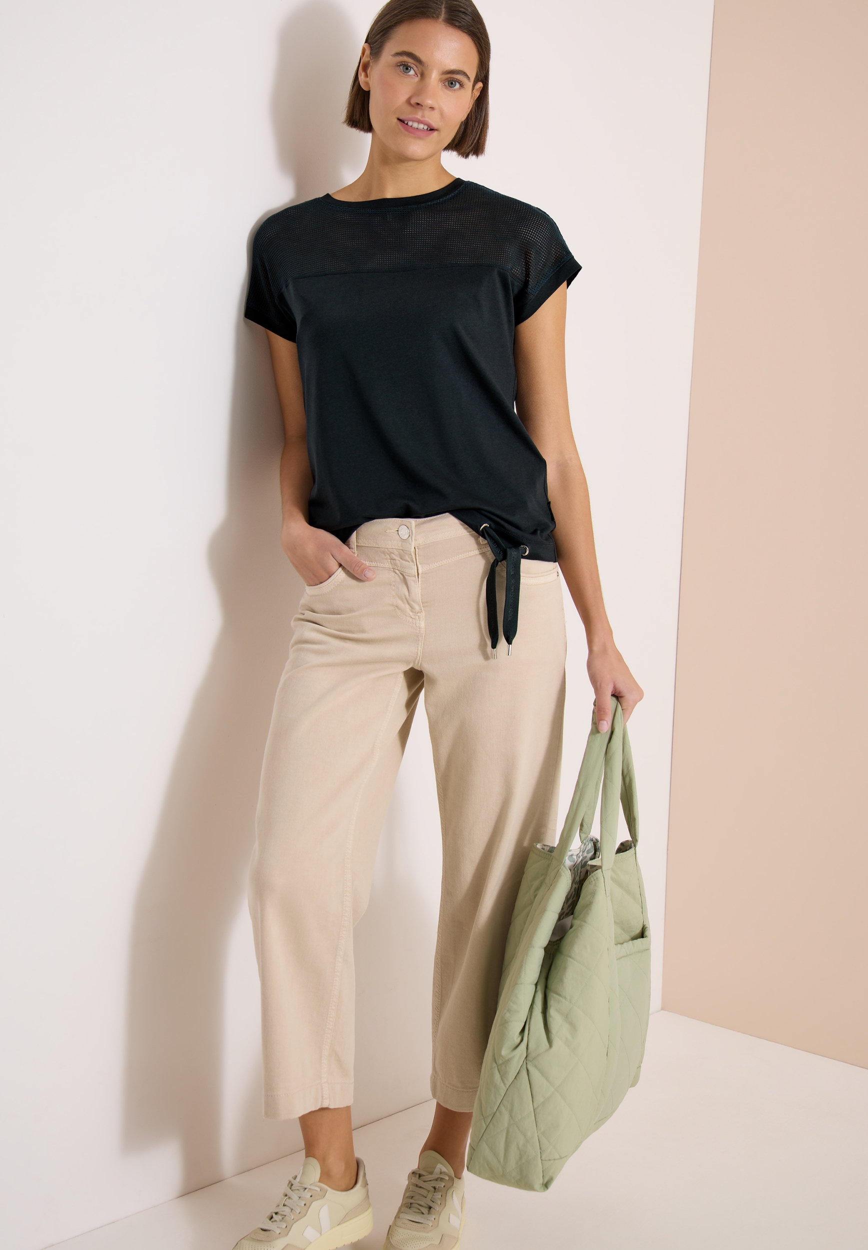 TOS Solid Mesh Insert T-Shirt #5