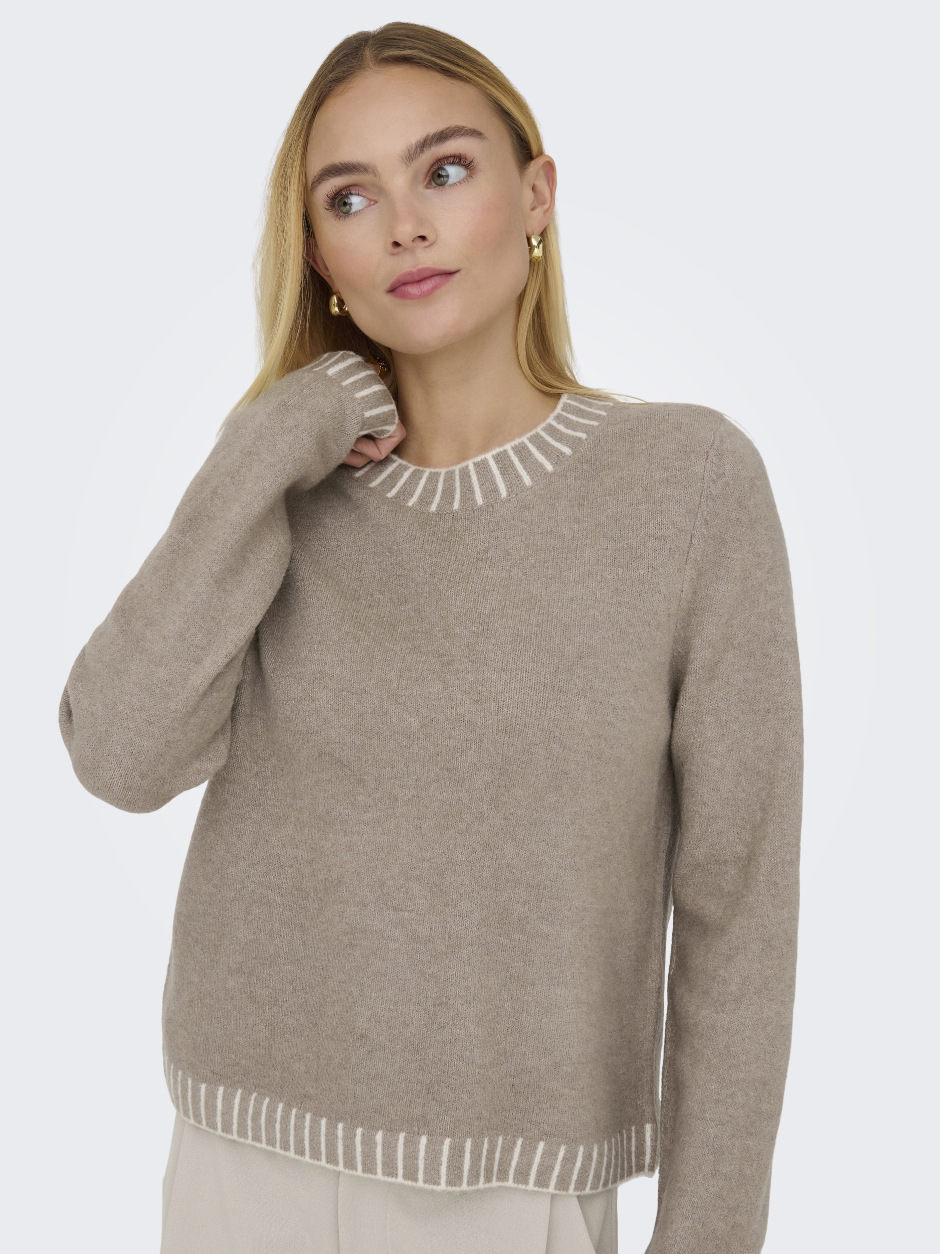 ONLFINA LS STITCH O-NECK CC KNT #3
