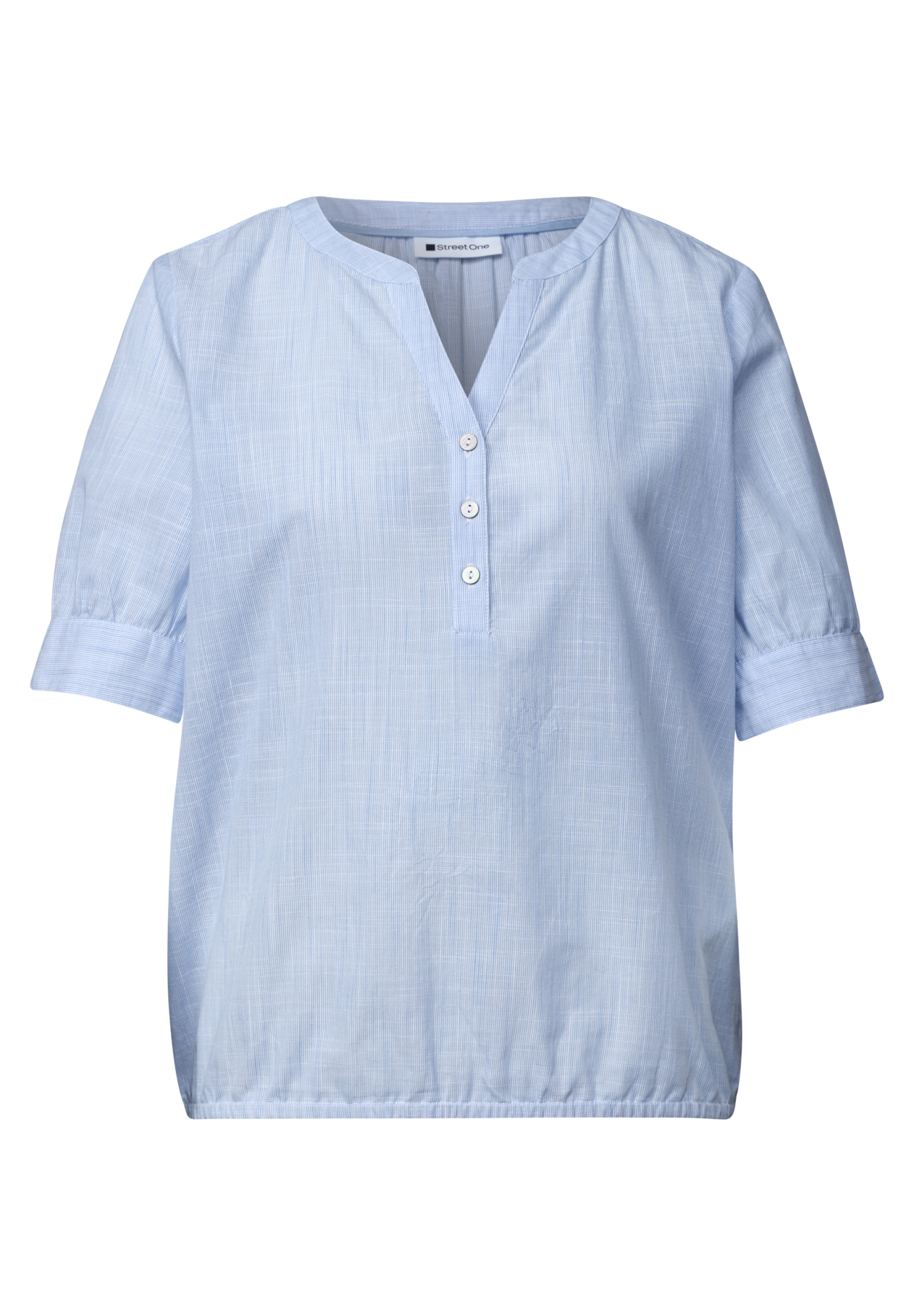 LTD QR Chambray splitneck blou #1