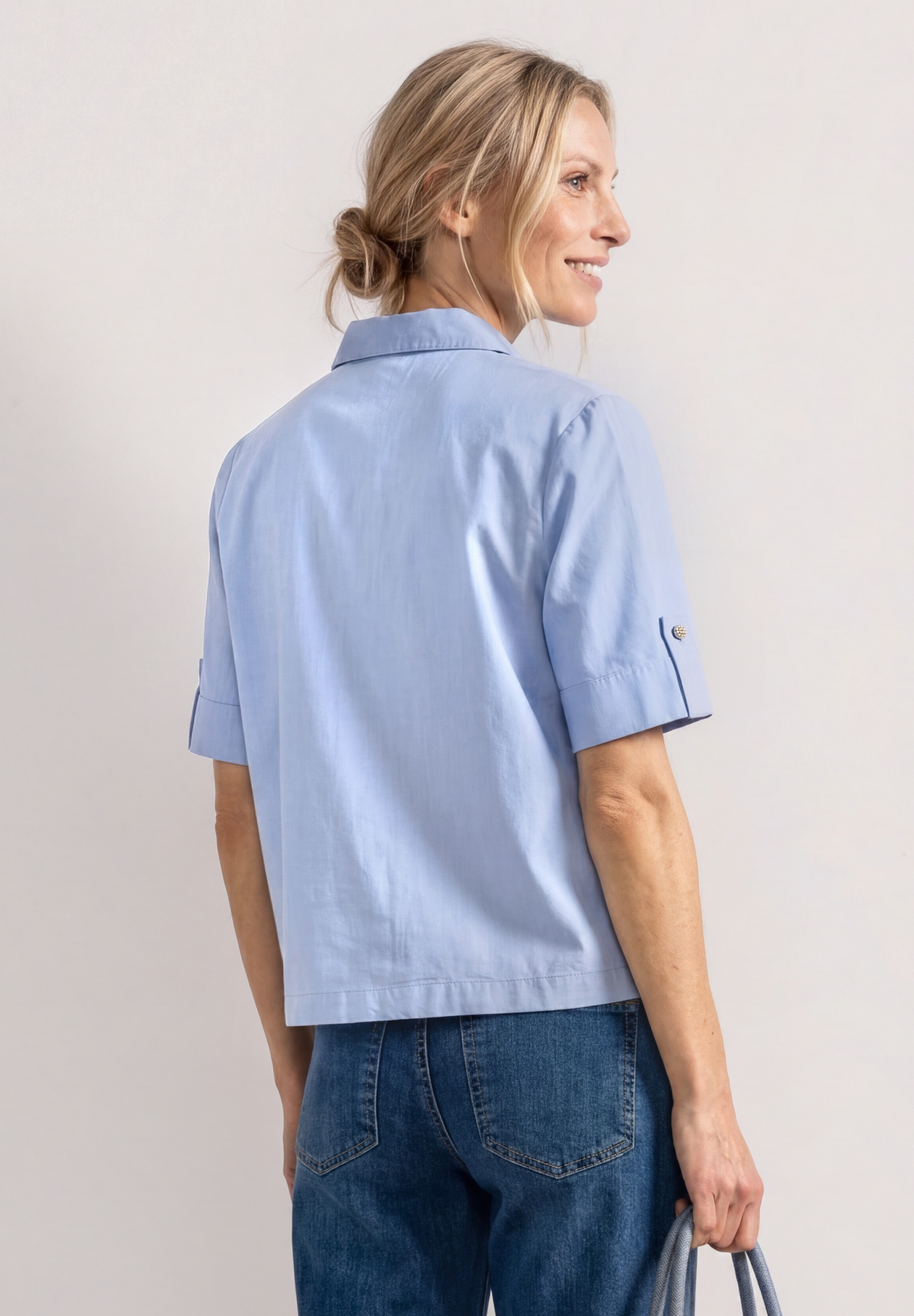 Chambray splitneck shirtcollar #4