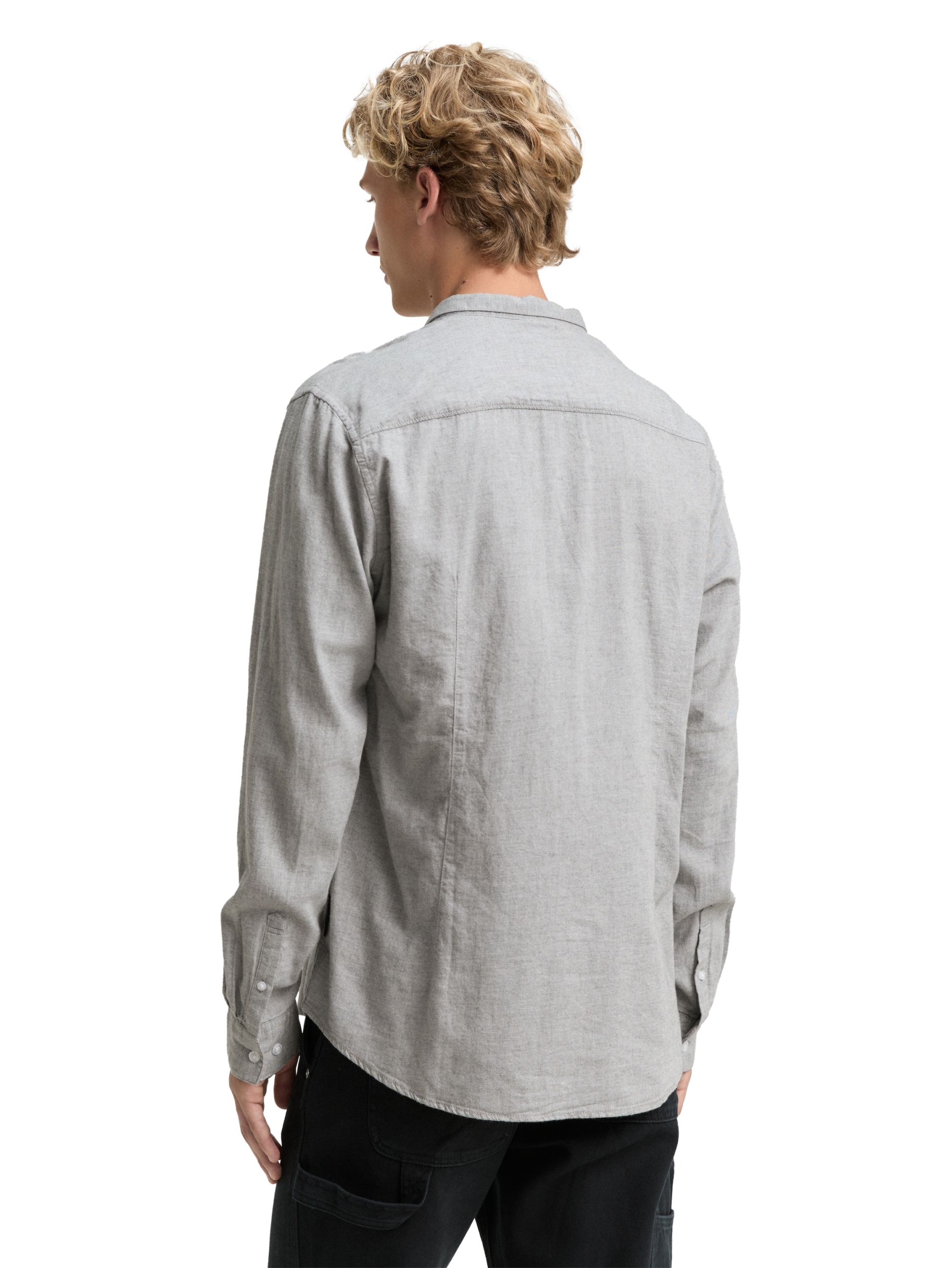 fitted twill melange shirt #4
