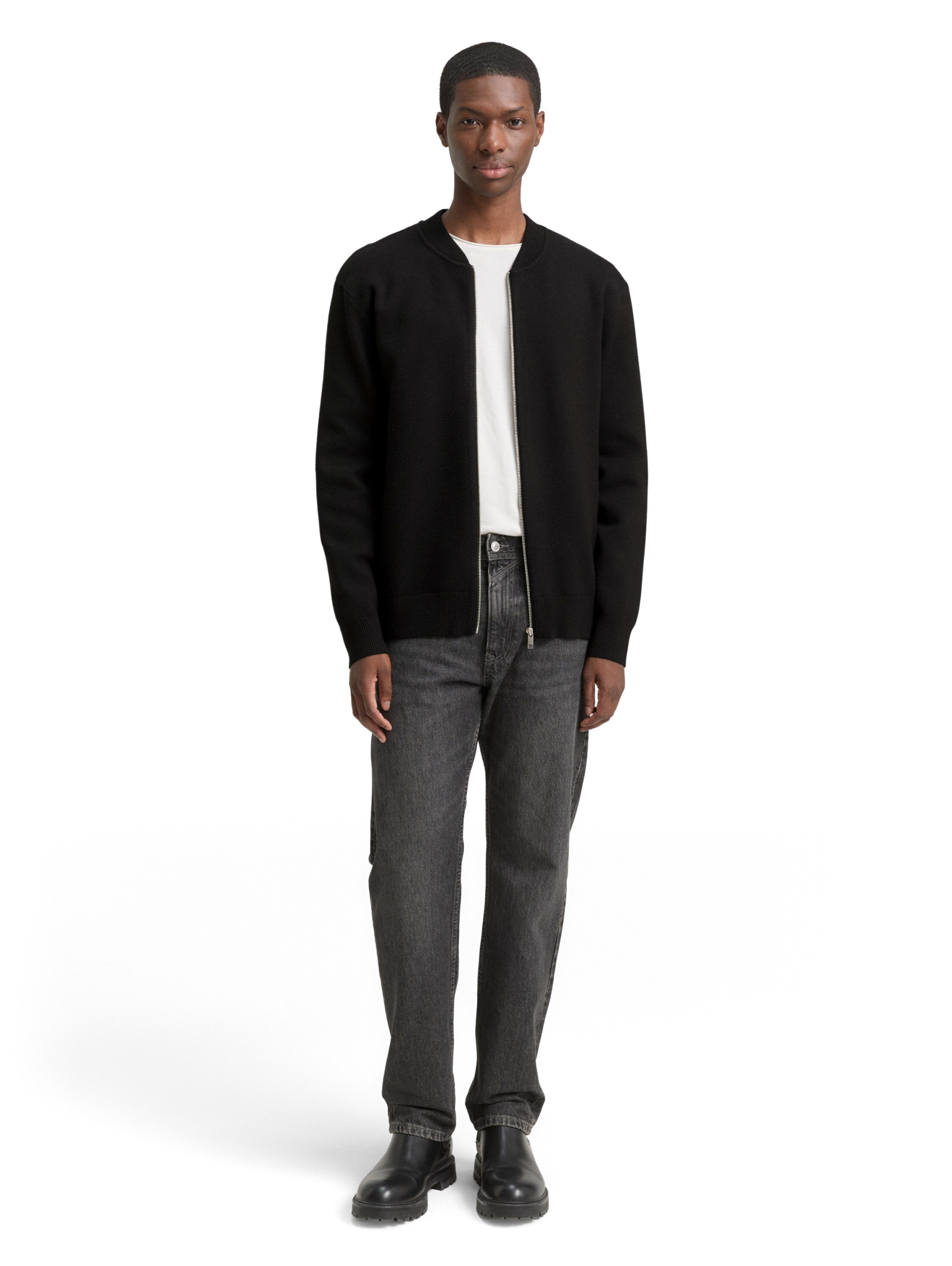 basic knitted bomber jacket #3