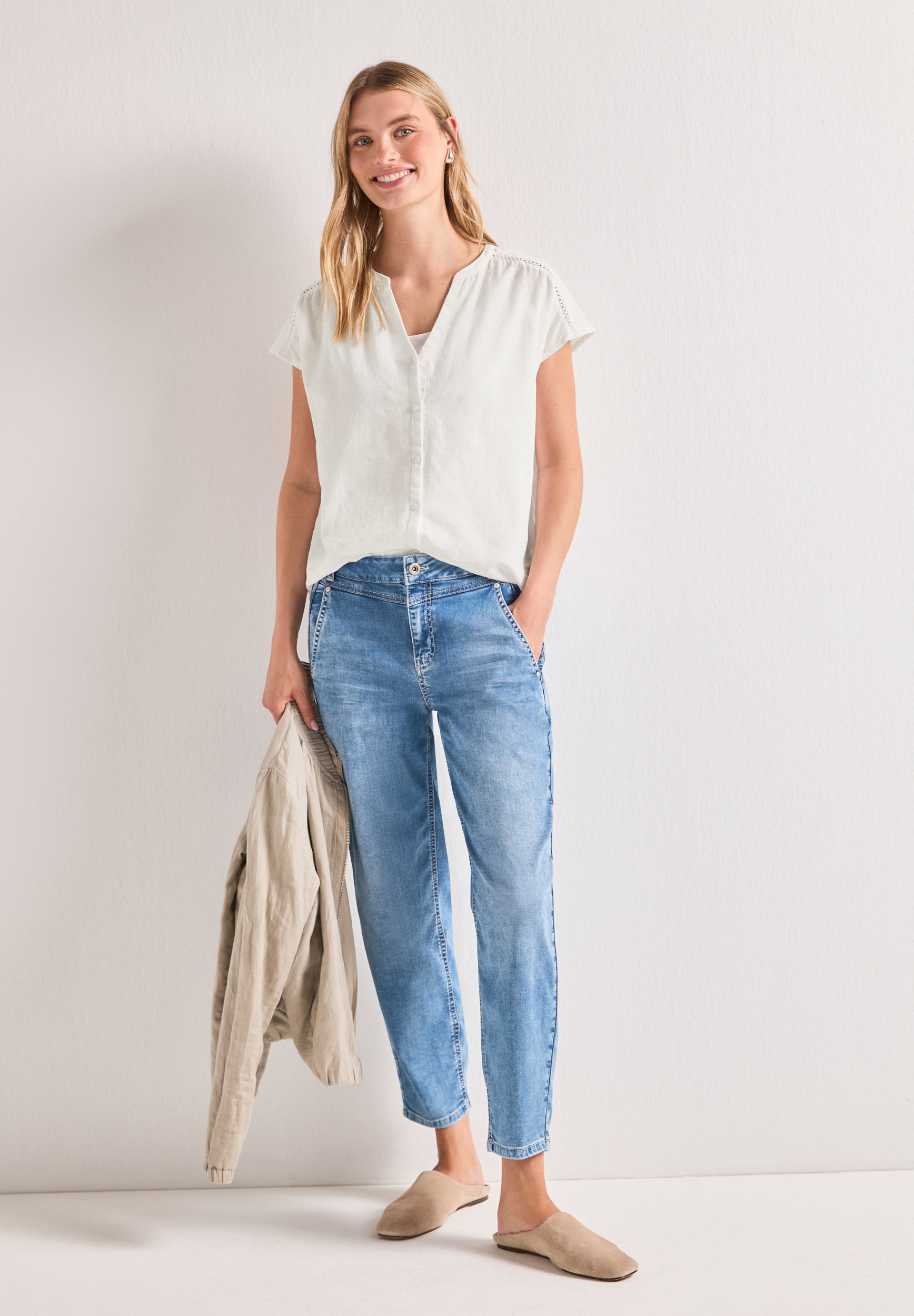 Buttoned splitneck blouse w ta #5