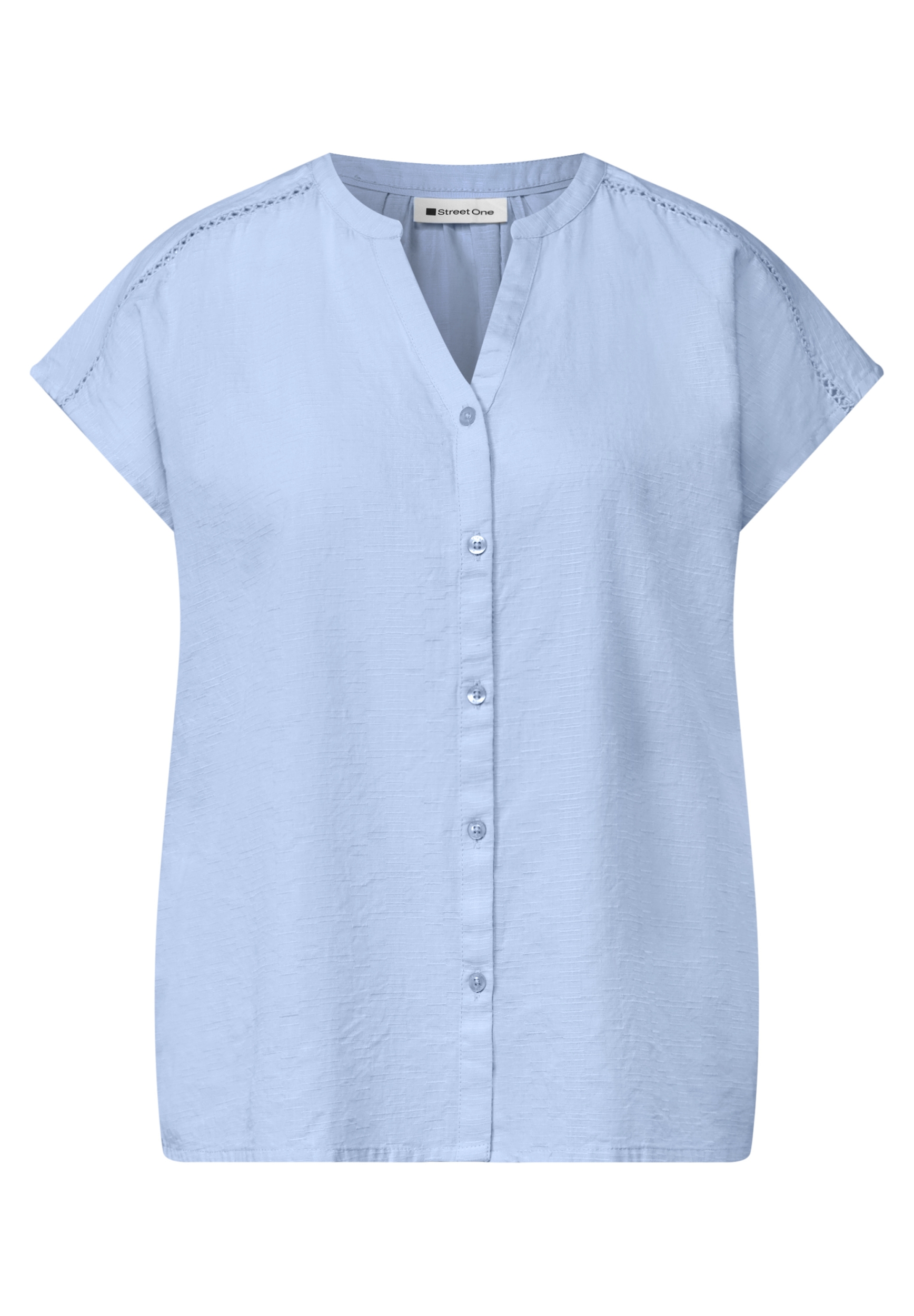 Buttoned splitneck blouse w ta #1