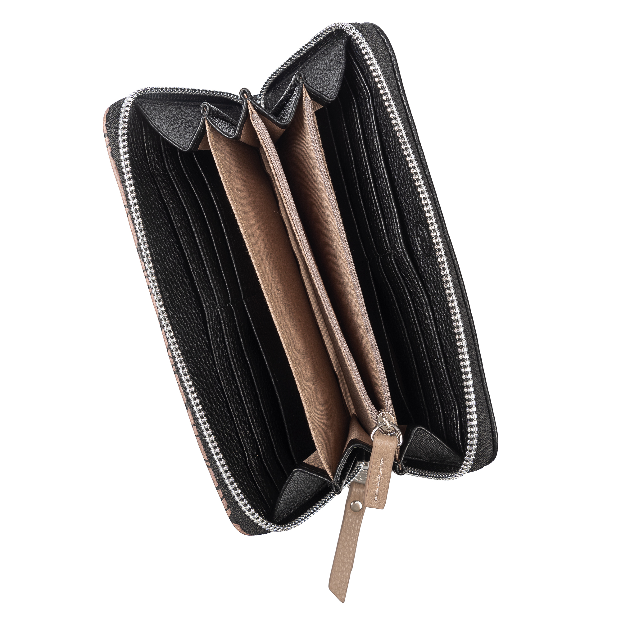 Ellen, Long zip wallet, flower black #3