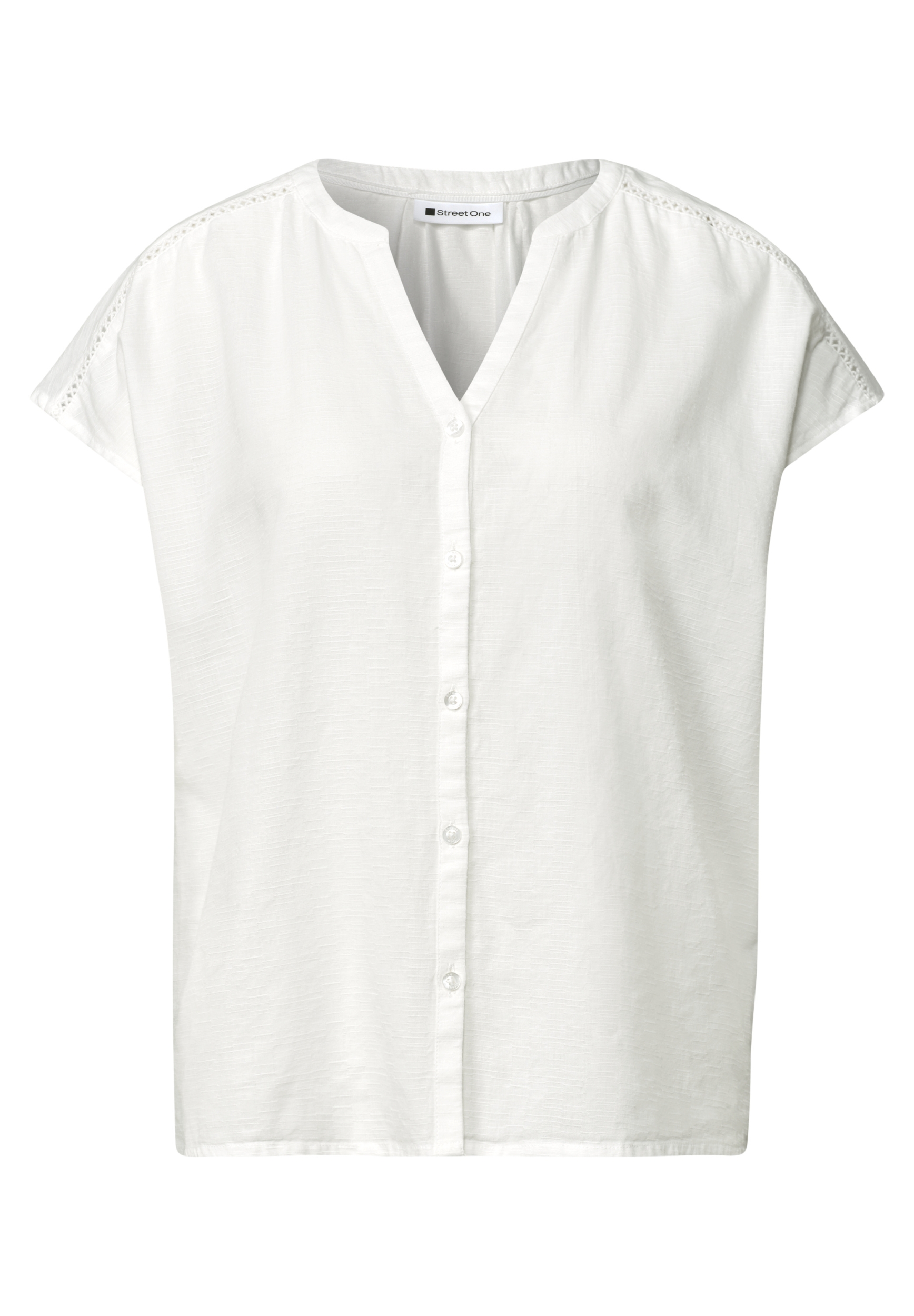 Buttoned splitneck blouse w ta #1