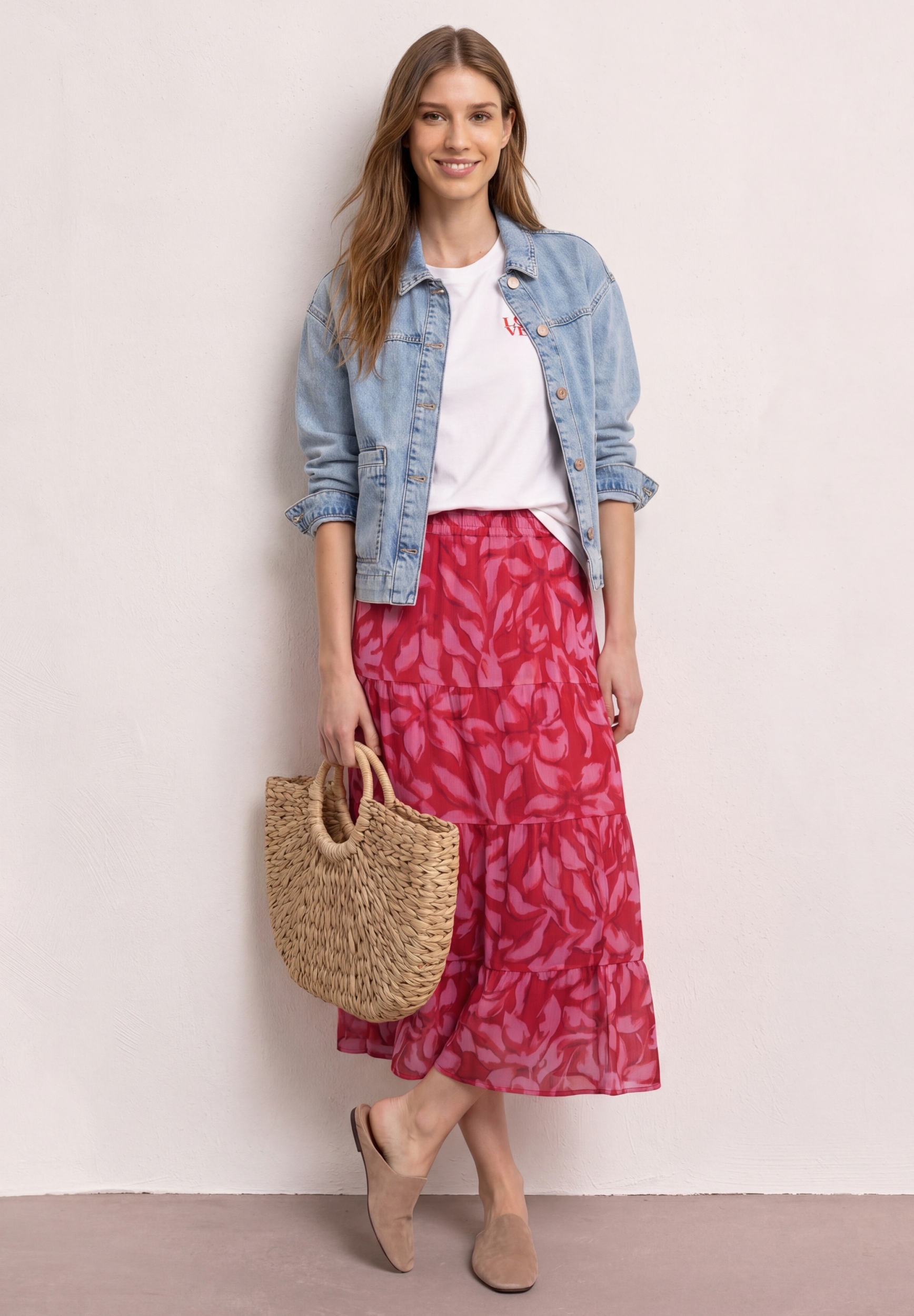 Maxi Volant Chiffon skirt_AOP #5