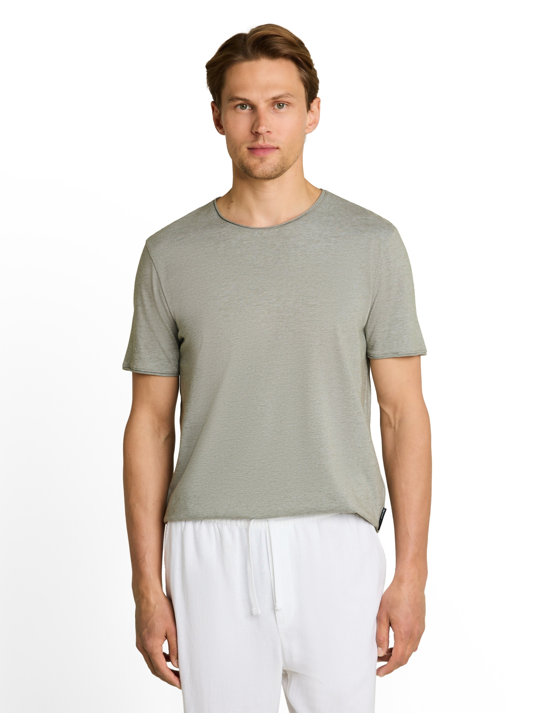rounded hem finestripe t-shirt #6