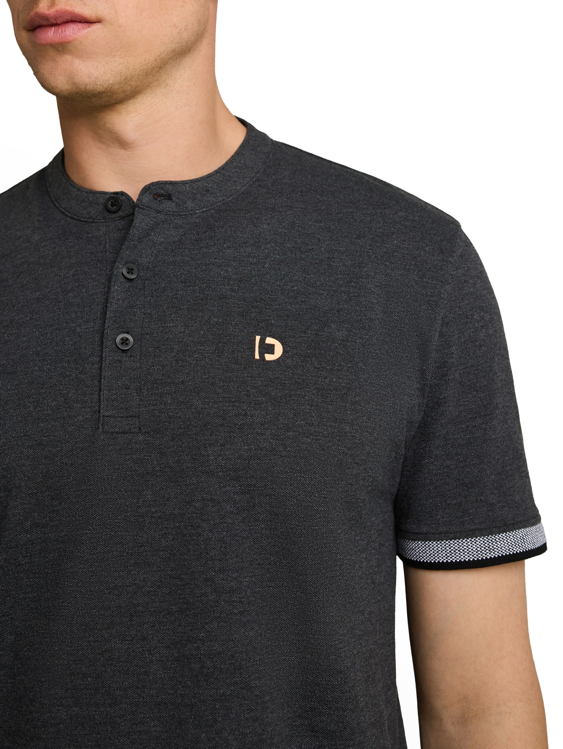stand up collar two tone polo #6