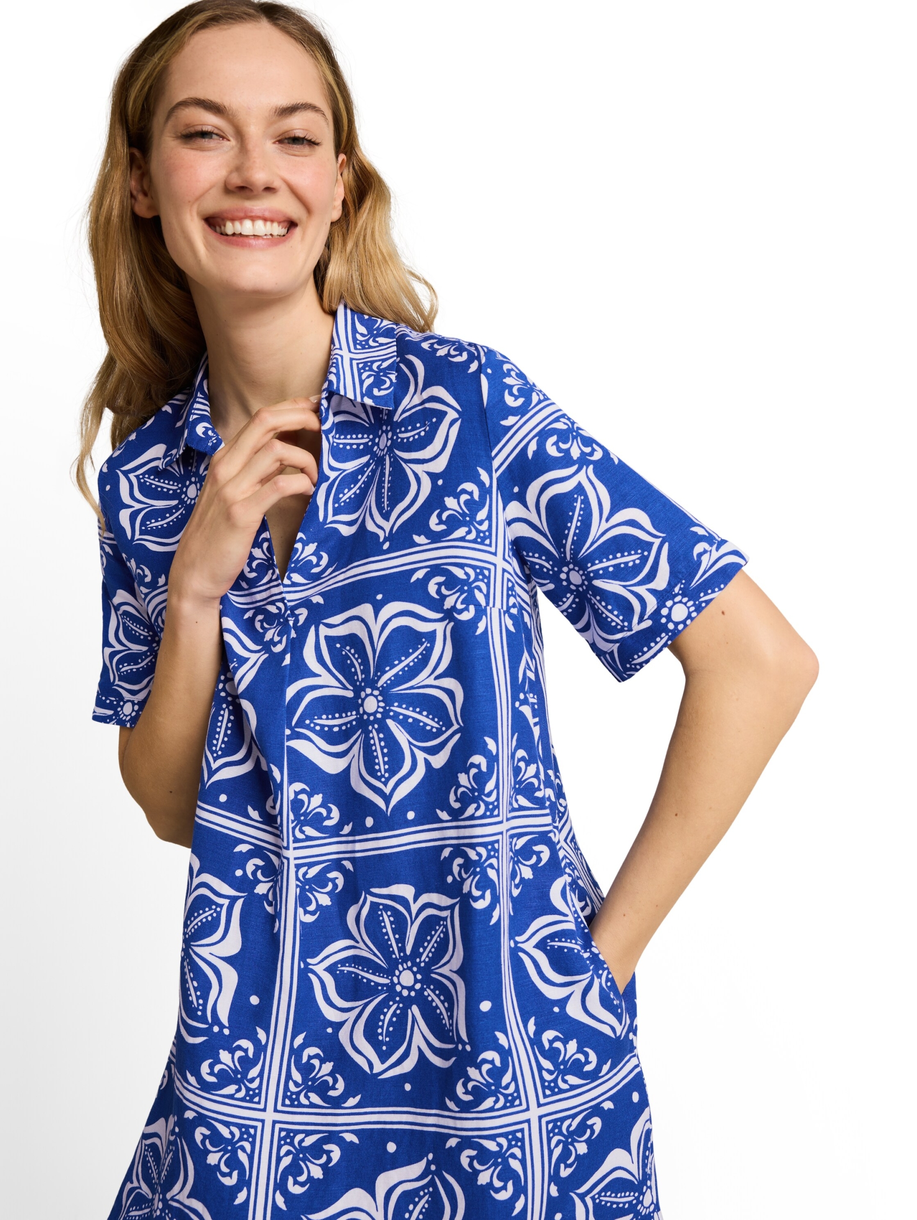 dress linen with polo collar #6