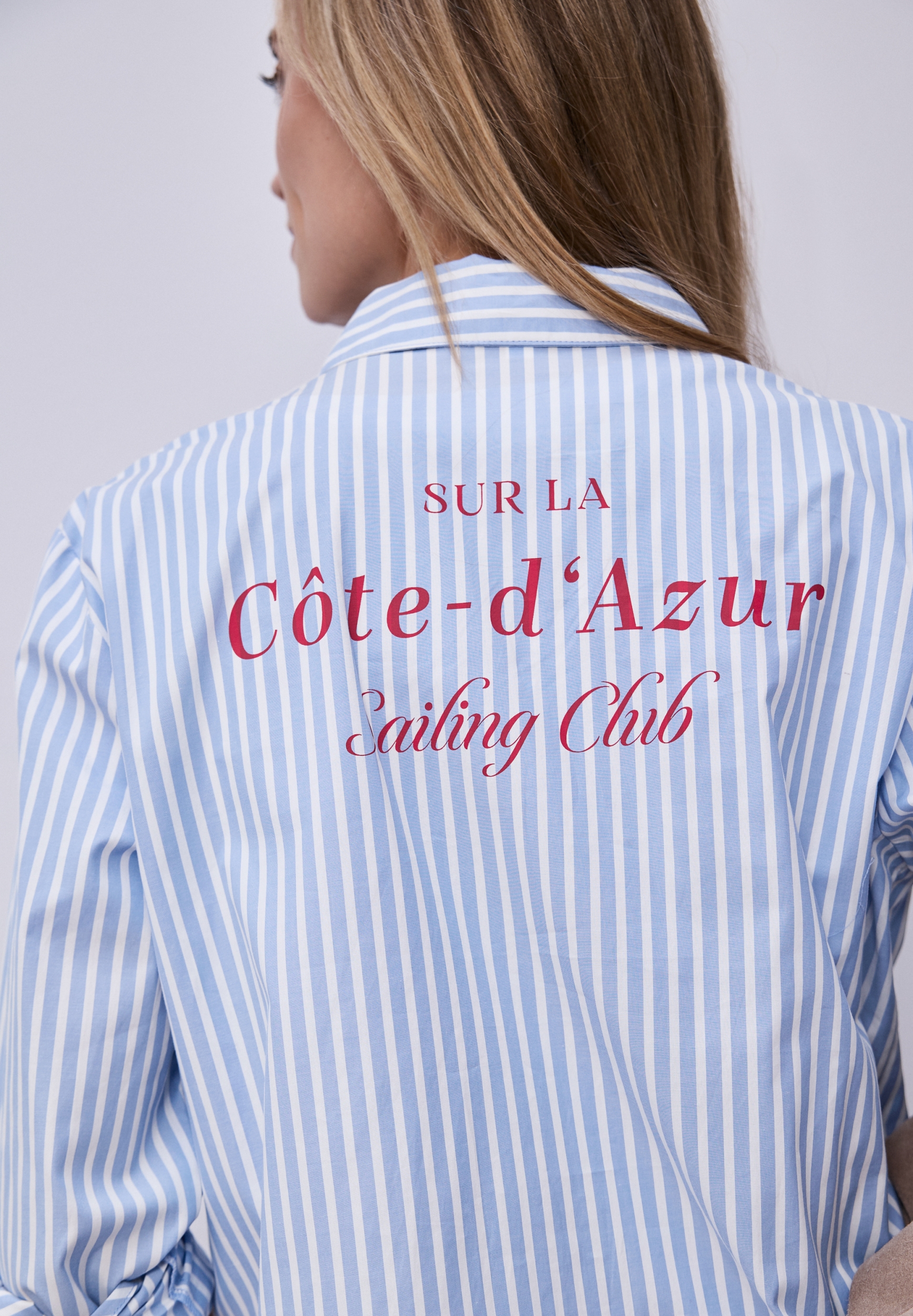 Striped shirtcollar blouse w b #4